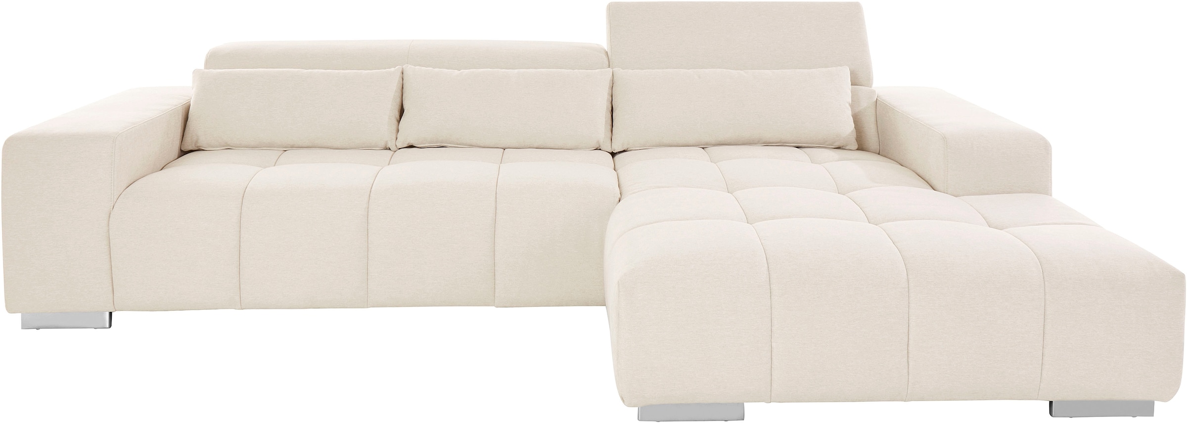 COTTA Ecksofa »Orion L-Form«, mit Kopfteilverstellung & 3 Nierenkissen