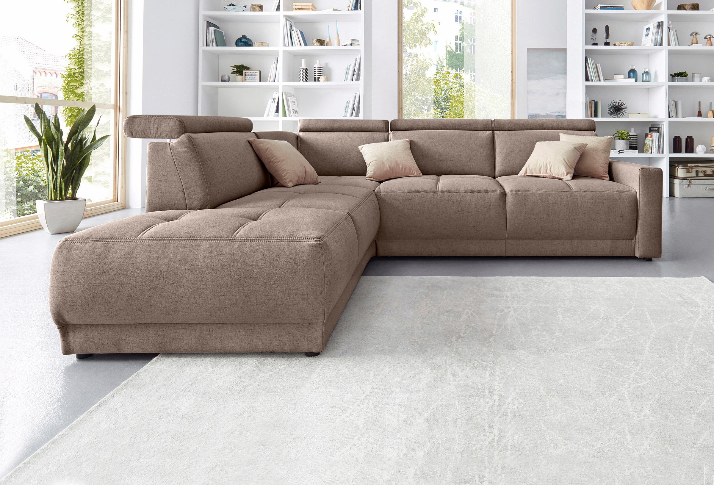 DOMO collection Ecksofa »Ava, moderne Sitzheftung mit toller Doppelnaht, ko günstig online kaufen