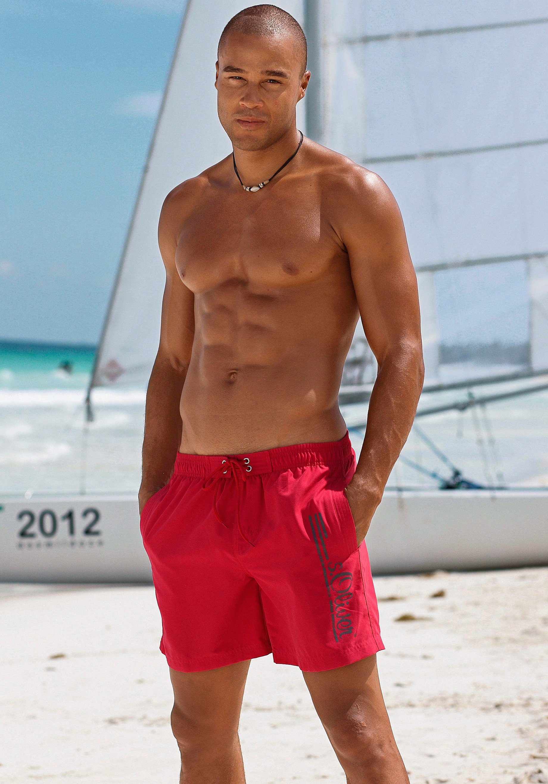 Bild von s.Oliver Badeshorts »Philip«, mit Logo-Print im Used-Look