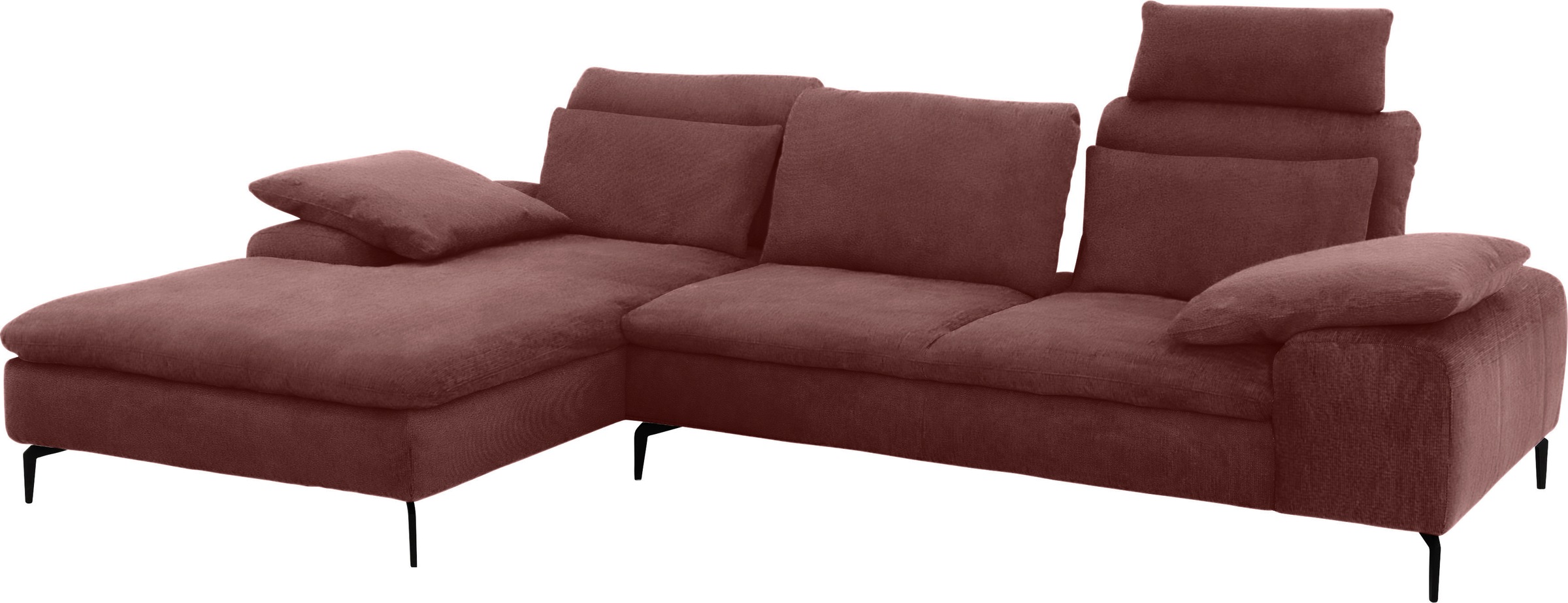 W.SCHILLIG Ecksofa »valentinoo, Designsofa, bequem, elegant und zeitlos, L-Form«, (Set), inklusive Hocker, mit Sitztiefenverstellung, Breite 299 cm