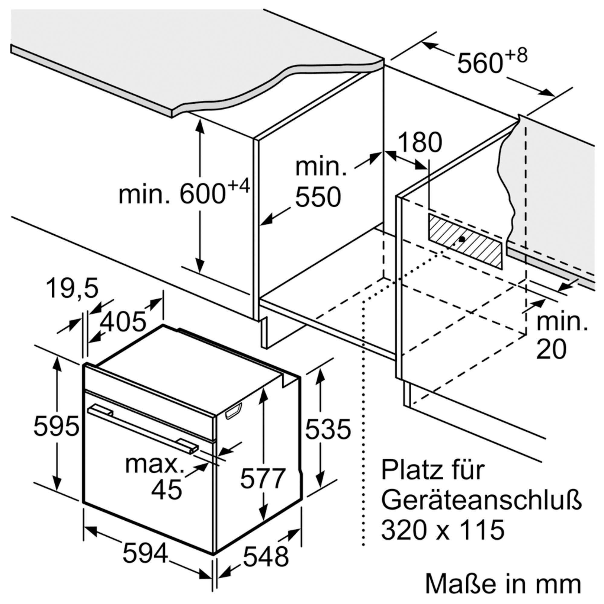 14. Bild von BOSCH Einbaubackofen »HBG632TS1«, 8, HBG632TS1, mit 3-fach-Teleskopauszug