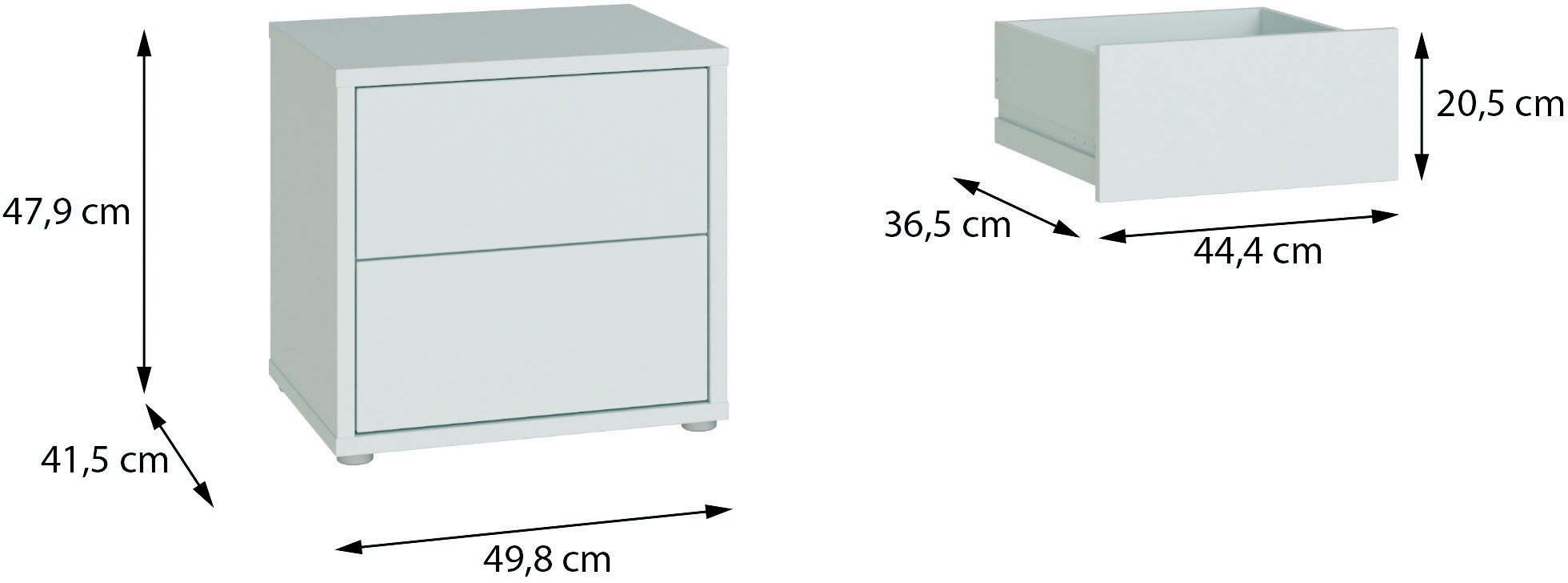 FORTE Nachtkommode »Alice Springs« Schubkästen mit Vollauszug, Push to Open
