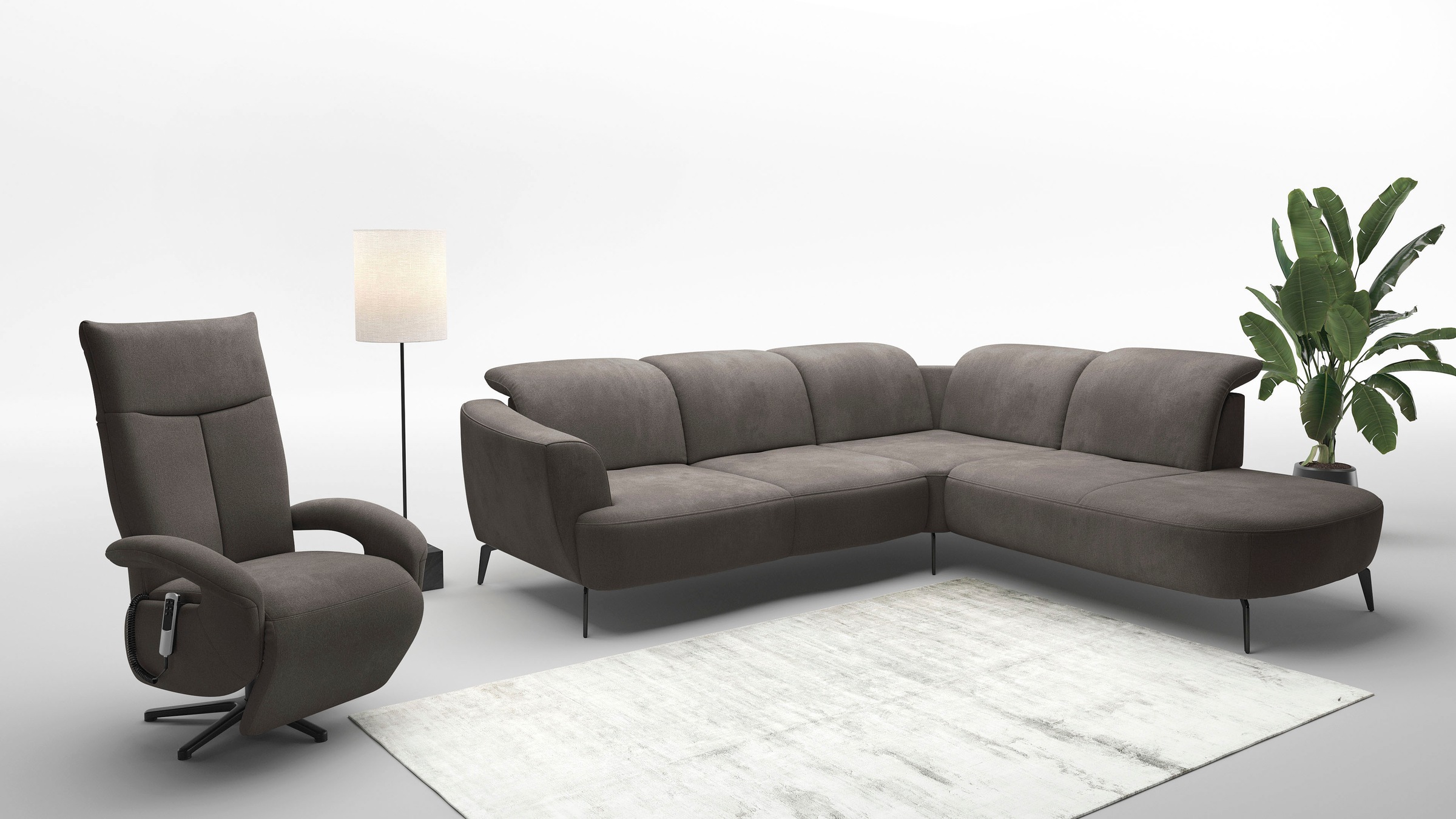 sit&more Ecksofa »Zoe«, ink.Sitztiefenverstellung, wahlweise mit Kopfteilverstellung
