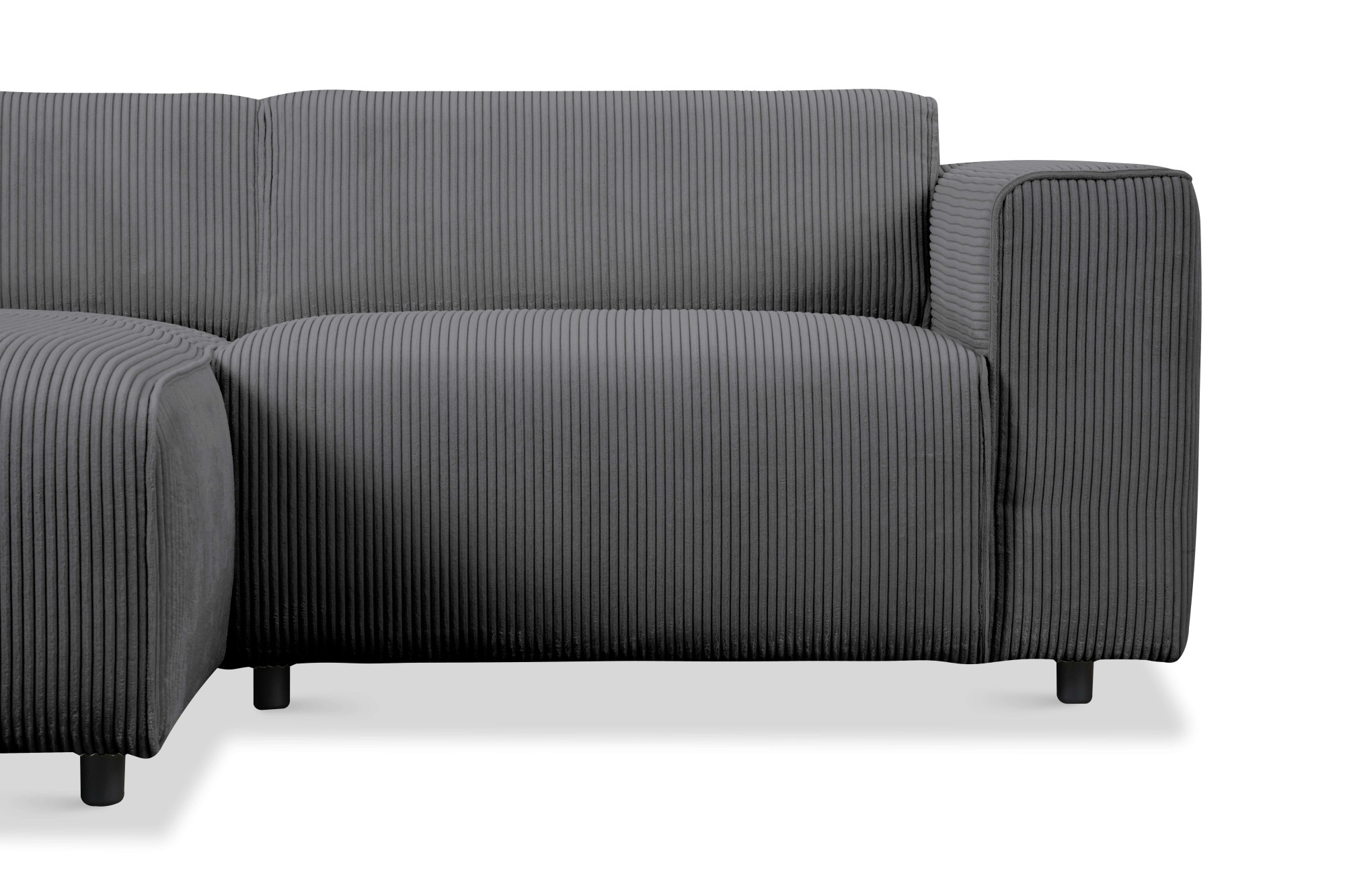 andas Ecksofa »Noord mit Kedernaht, Breite 234 cm«, Cord, Struktur, Webstoff, mit Wellenunterfederung, Massivholzrahmen