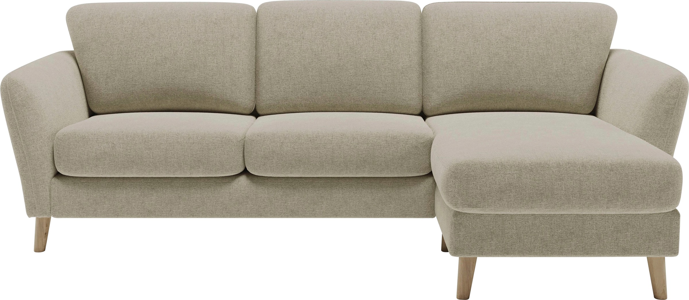 Home affaire Ecksofa »MARSEILLE (242/152cm),L-Form, Rec. rechts/links«, Massivholzbeine Eiche, Landhausstil, Wellenunterfederung