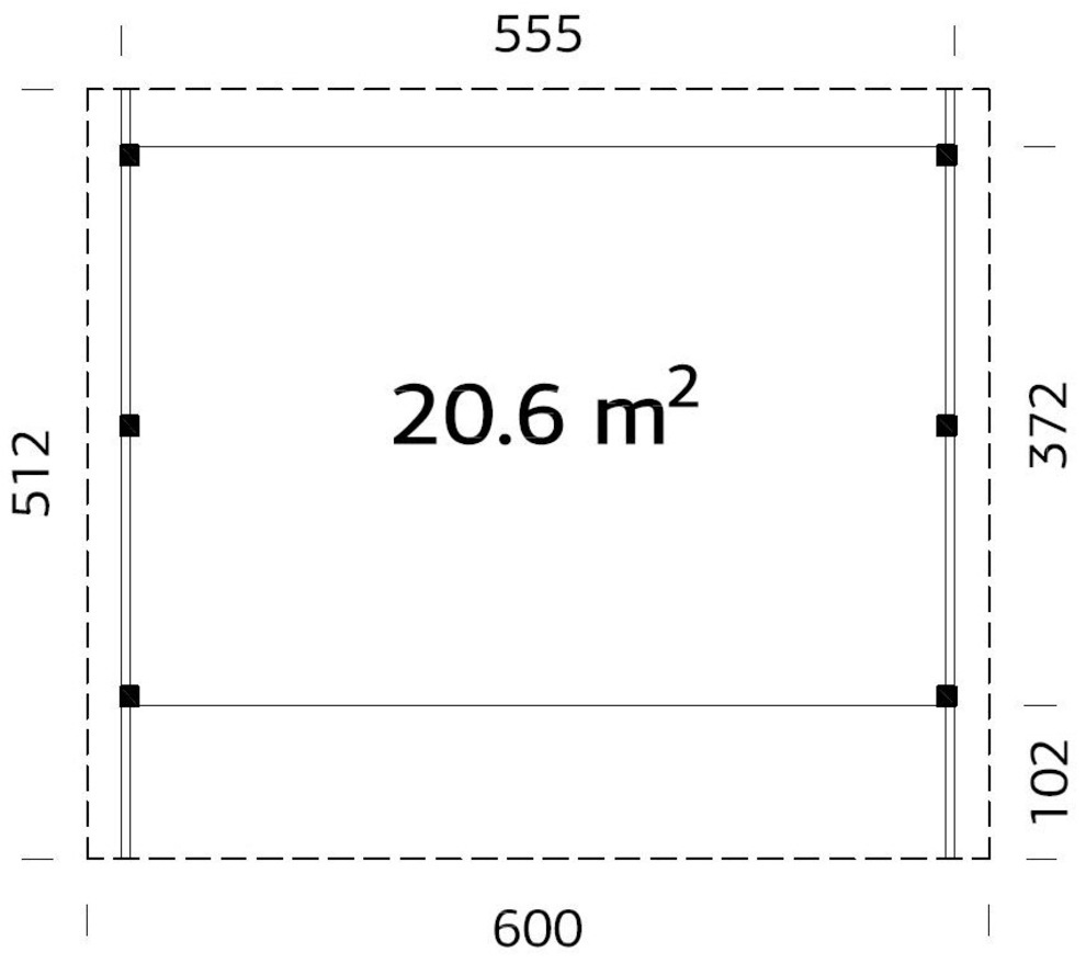 Palmako Doppelcarport »Karl«, Holz, hellbraun
