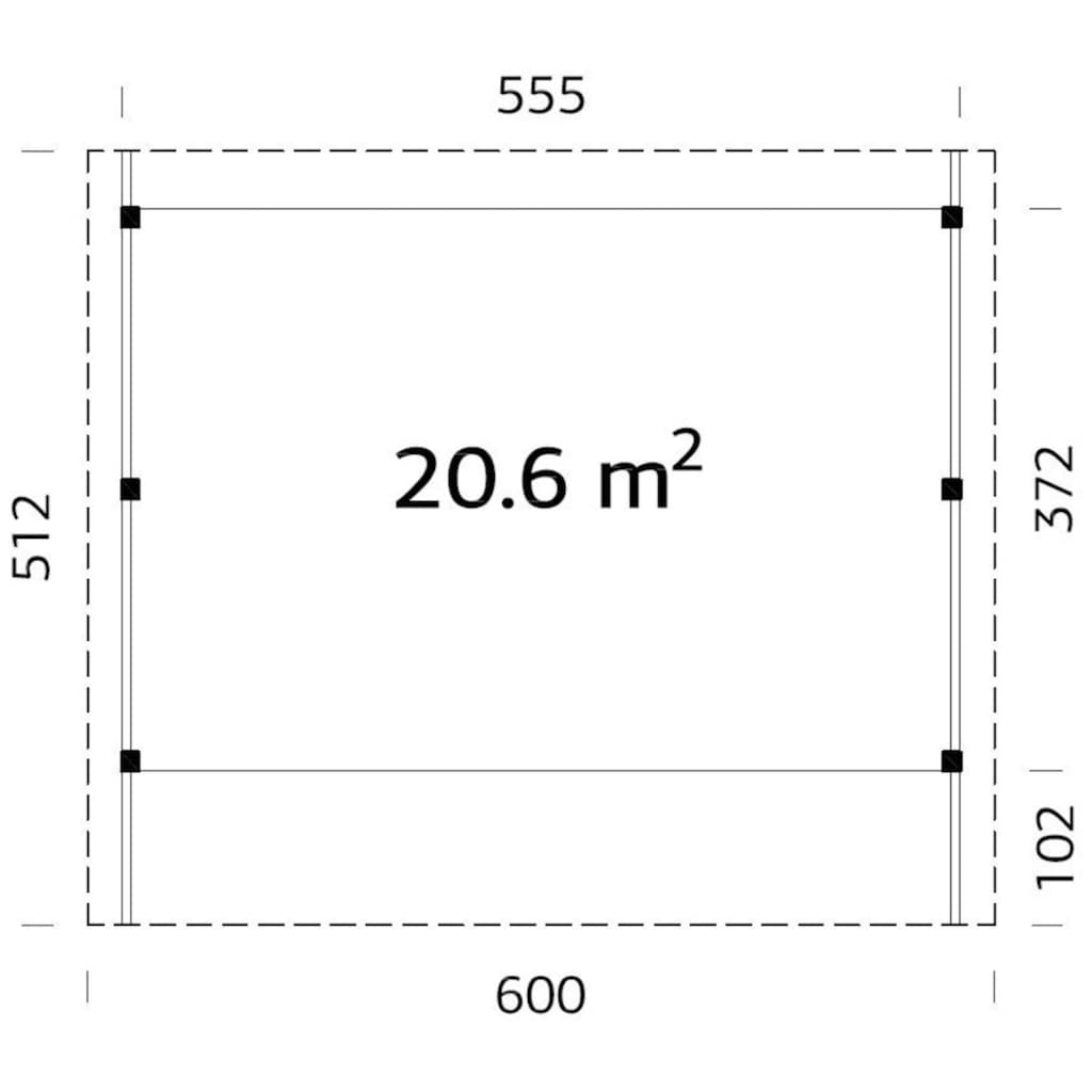 Palmako Doppelcarport »Karl«, Holz, hellbraun