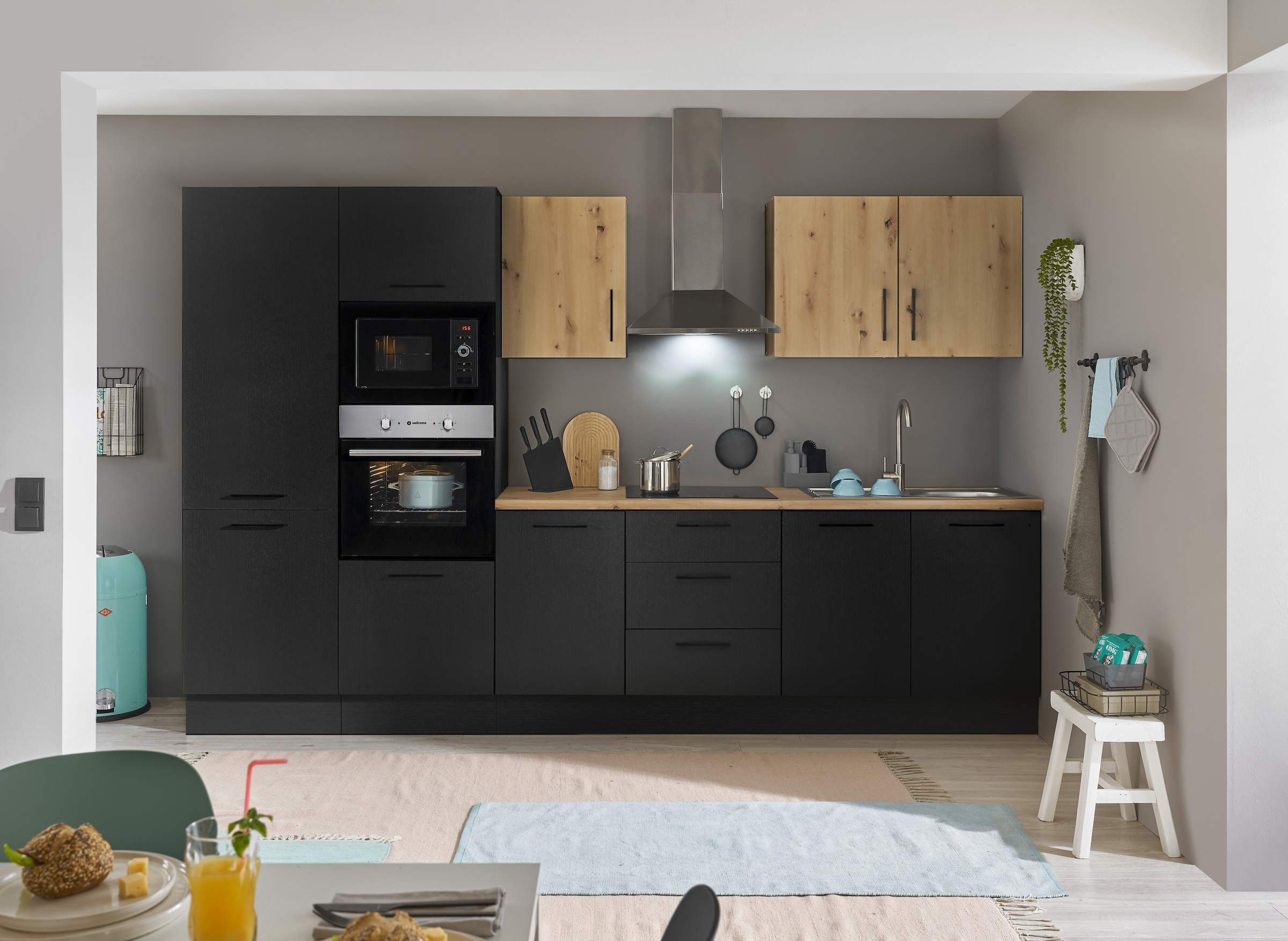 BASIC by Balculina Küchenzeile »Turin«, Breite 330 cm, wahlweise mit E-Geräten