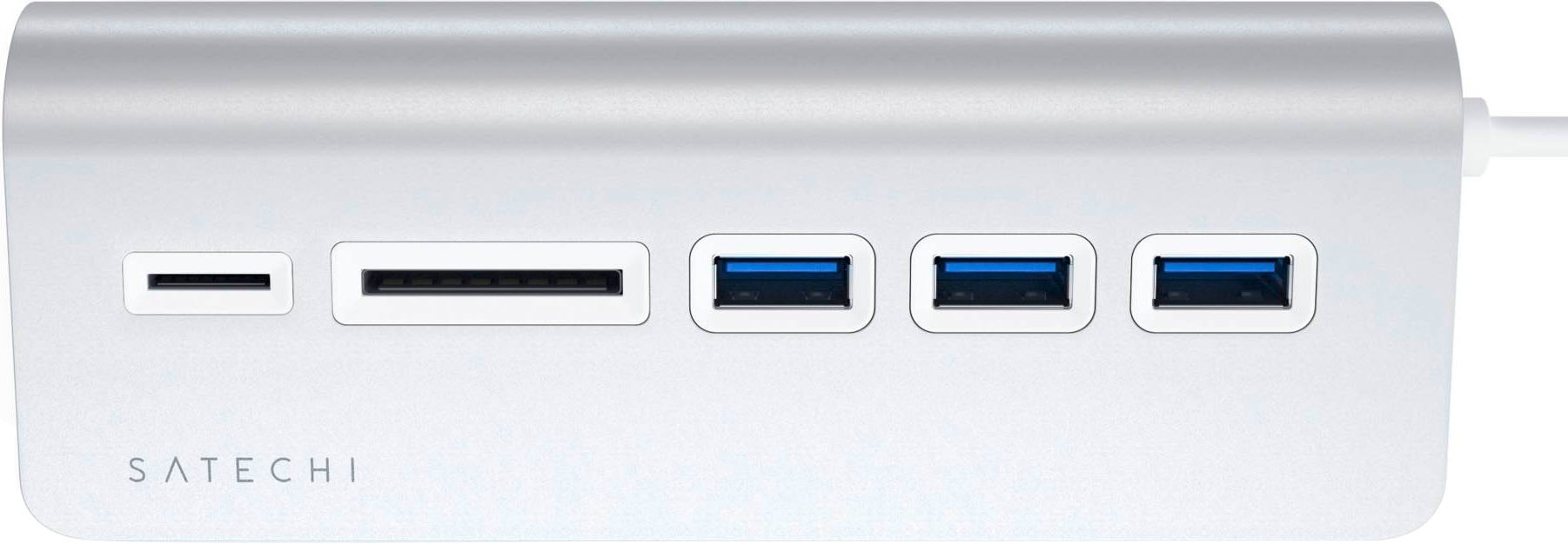 Satechi USB-Adapter »Type-C Aluminum USB Hub & Card Reader«, USB 3.0 Typ A zu USB Typ C
