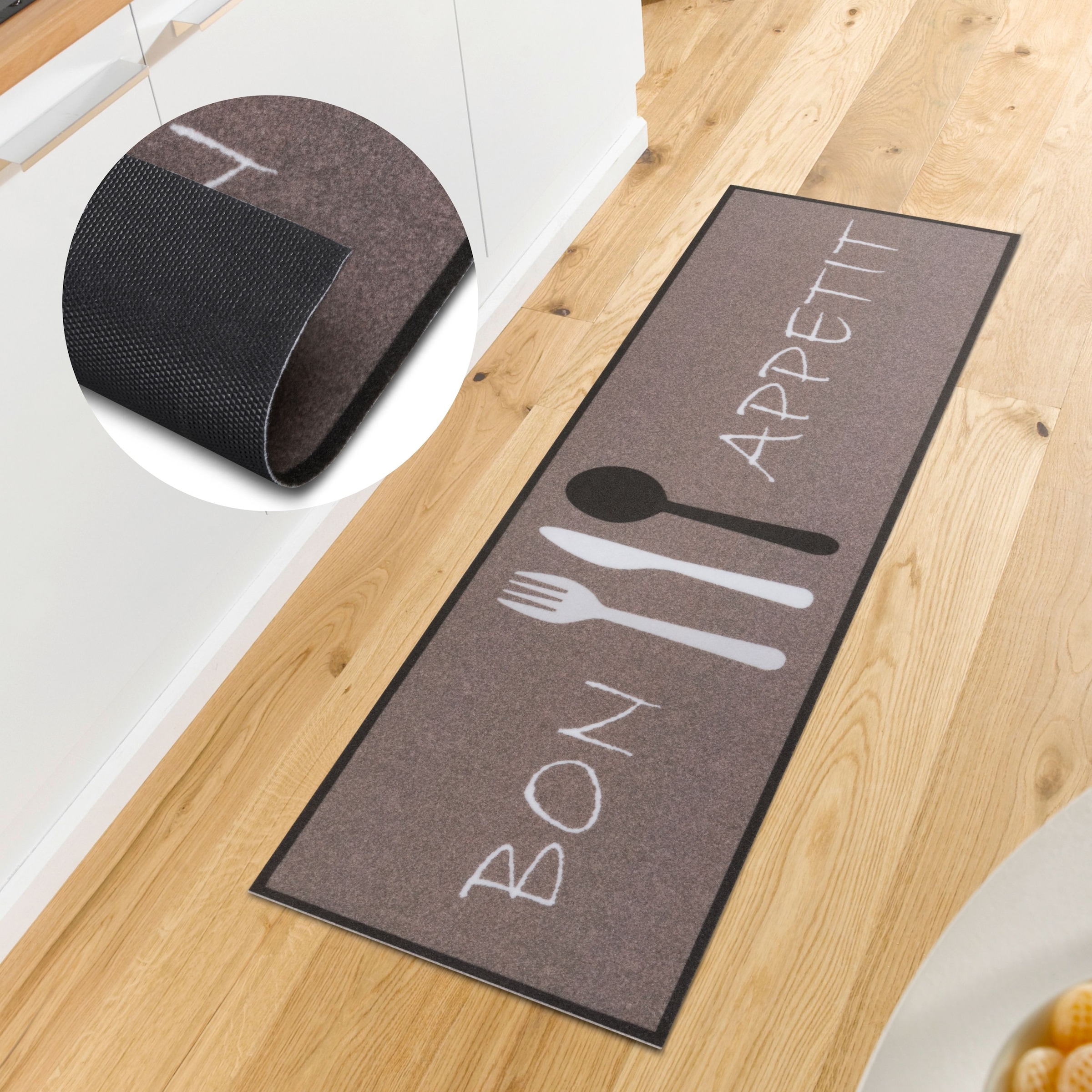 HANSE Home Küchenläufer »Bon Appetit Cutlery«, rechteckig, 3 mm Höhe, Läufer, Rutschfest, Küchenteppich, Küche, Teppich, Pflegeleicht