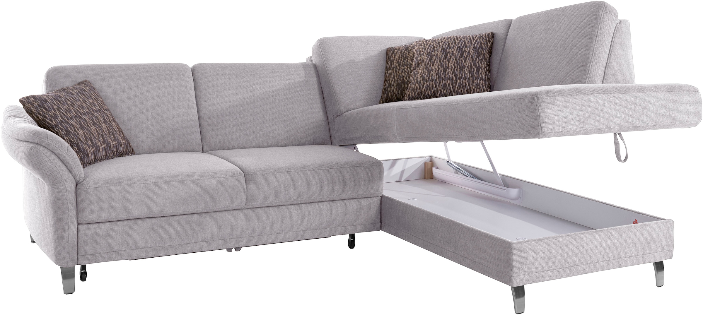 sit&more Ecksofa »Clio L-Form«, wahlweise mit Bettfunktion und Bettkasten, inklusive Federkern