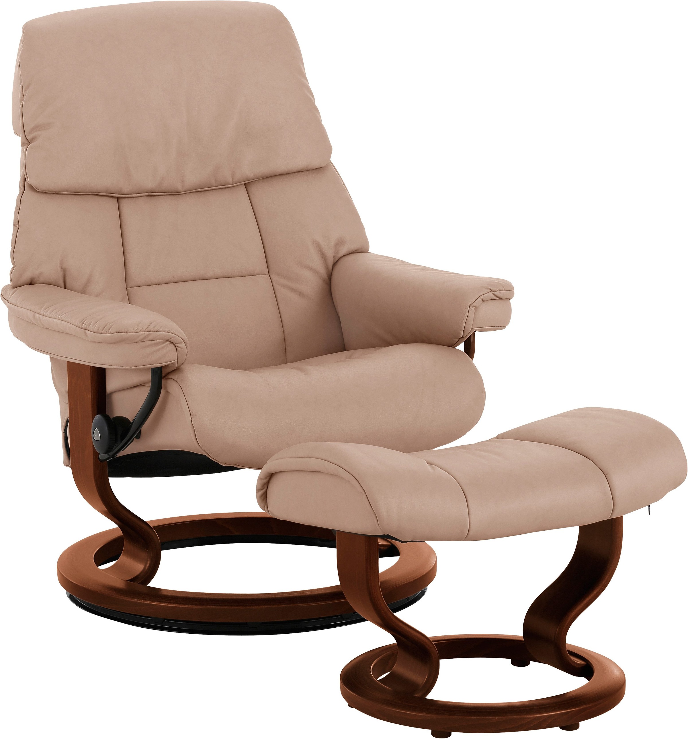 Stressless® Relaxsessel »Ruby«, (Set, Relaxsessel mit Hocker), mit Classic Base, Größe M, Gestell Eiche, Wenge, Braun & Schwarz