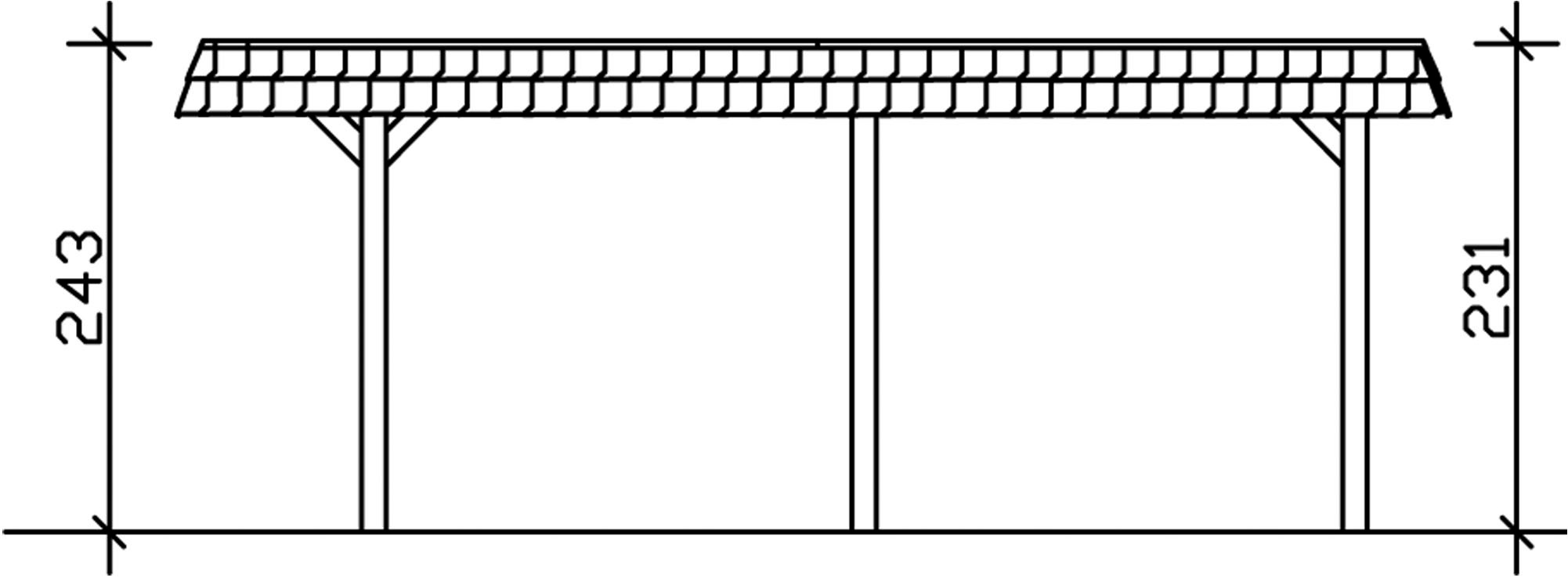 Skanholz Einzelcarport »Wendland«, Holz, 291 cm, Anthrazit, rote Blende