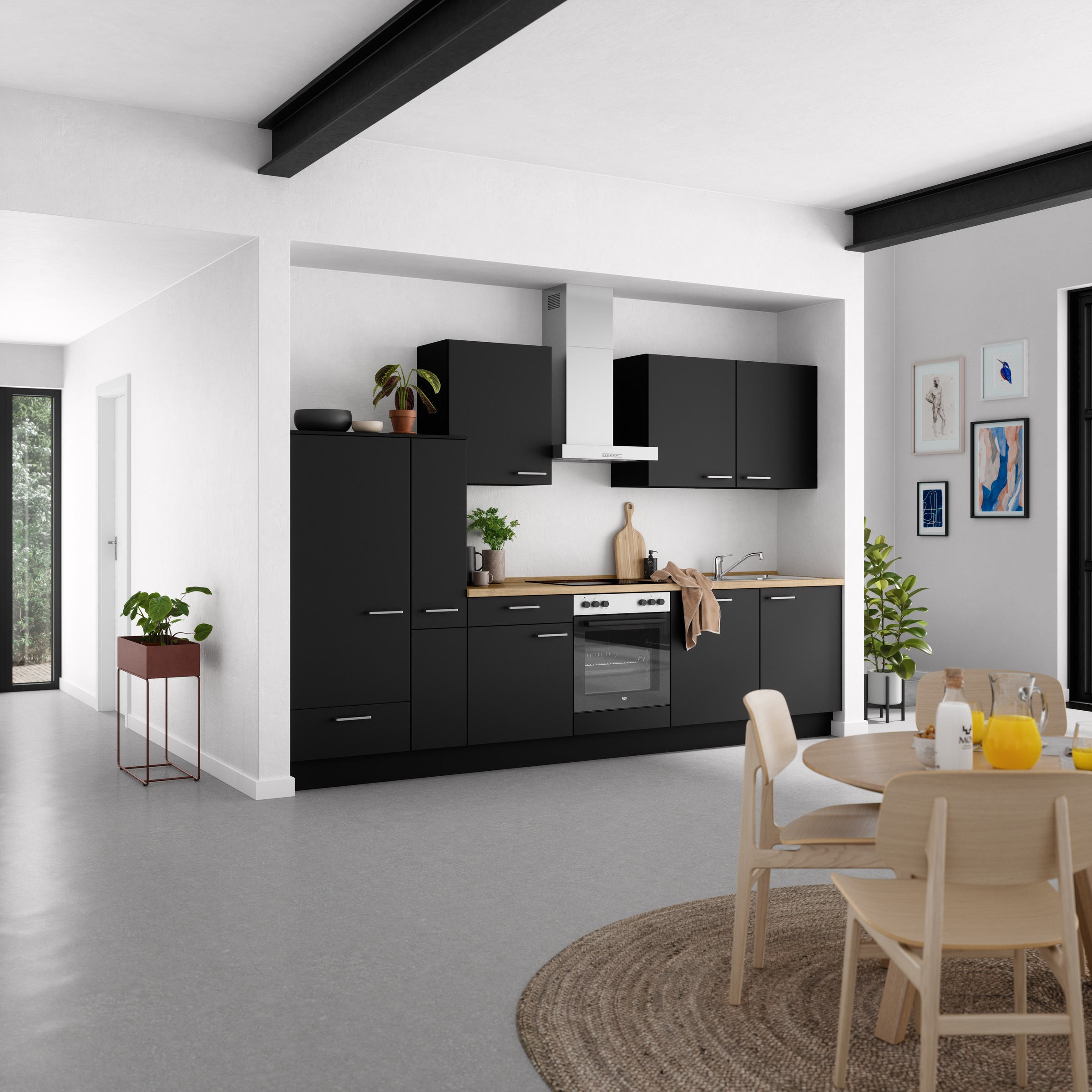 nobilia® Küchenzeile »"Touch I", NEU: individuell anpassbar mit gratis Profi-Beratung« vormontiert, Breite 330 cm, Ausrichtung wählbar, wahlw. mit E-Geräten
