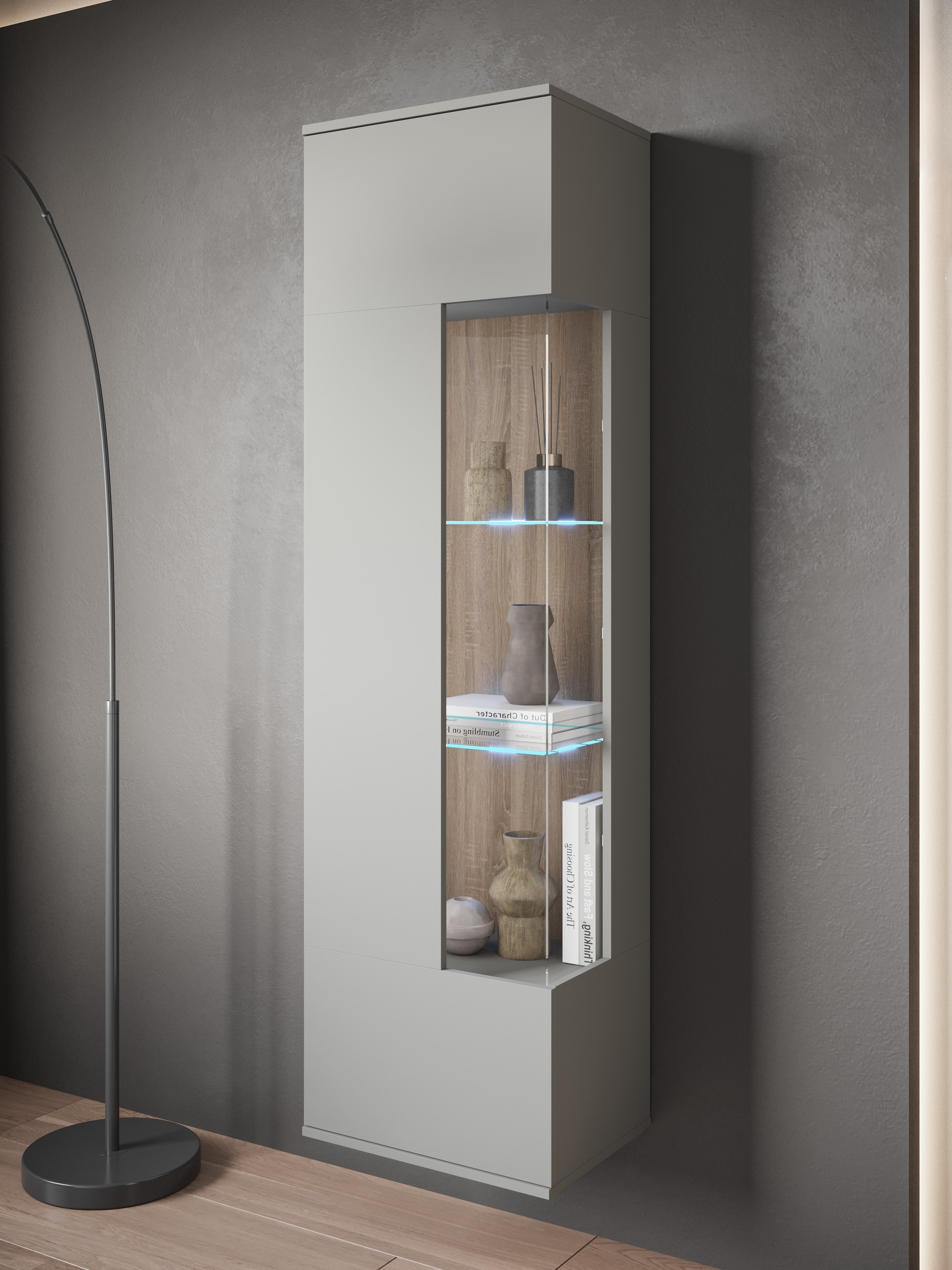 INOSIGN Vitrine »Kenia, stehend und hängend, Türanschlag wechselbar«, (1 St.), Vitrineschrank mit Glastüren 160 cm Höhe