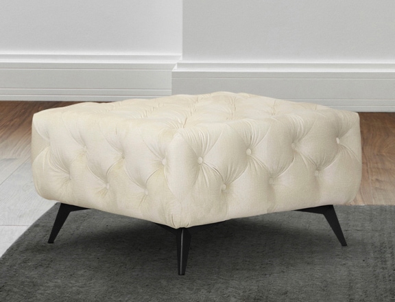 Leonique Polsterhocker »Amaury«, Chesterfield-Optik, Breite 80cm, Fußfarbe wählbar