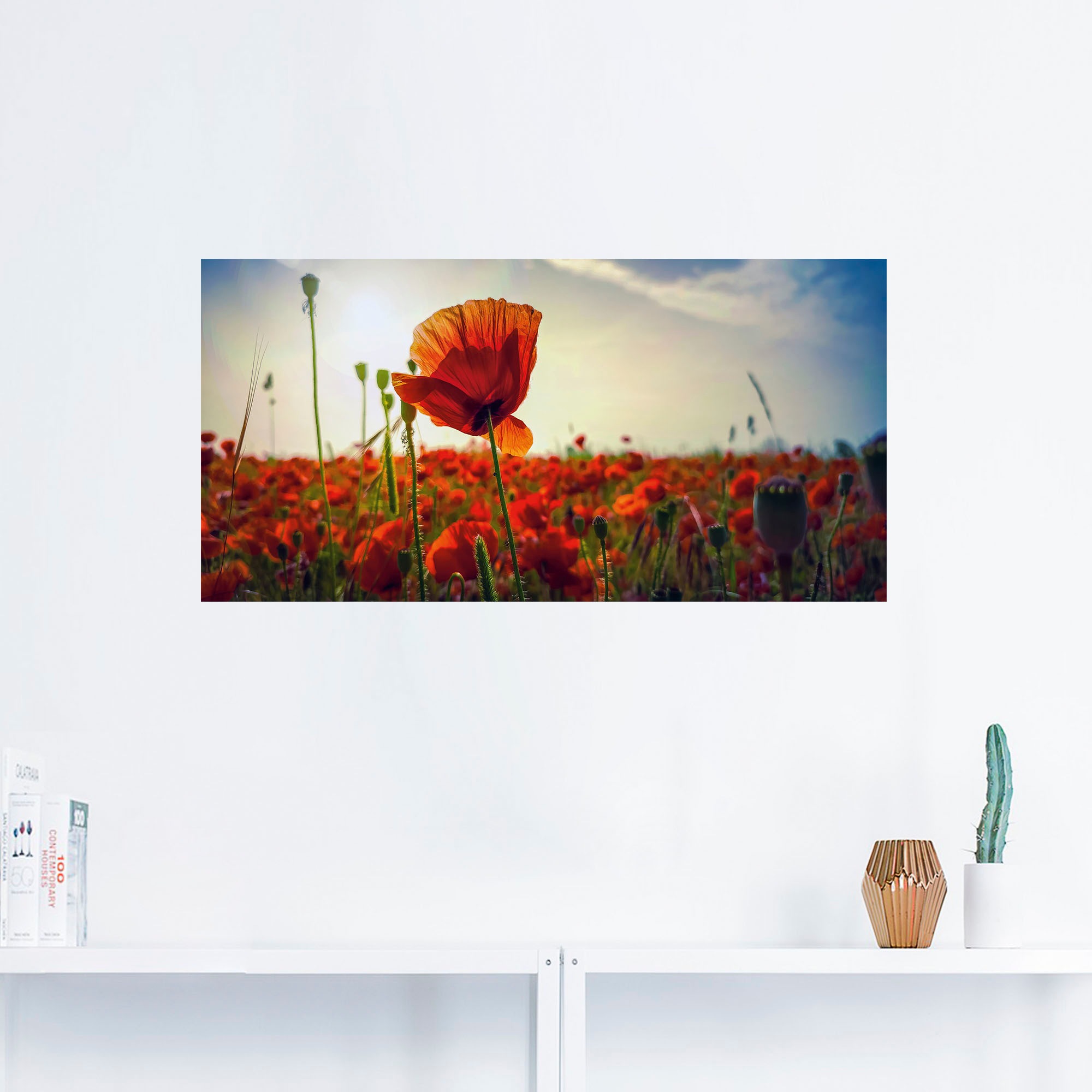 Artland Wandbild »Mohnfeld bei Leipzig im Sonnenschein«, Blumenbilder, (1 St.), als Alubild, Leinwandbild, Wandaufkleber oder Poster in versch. Größen