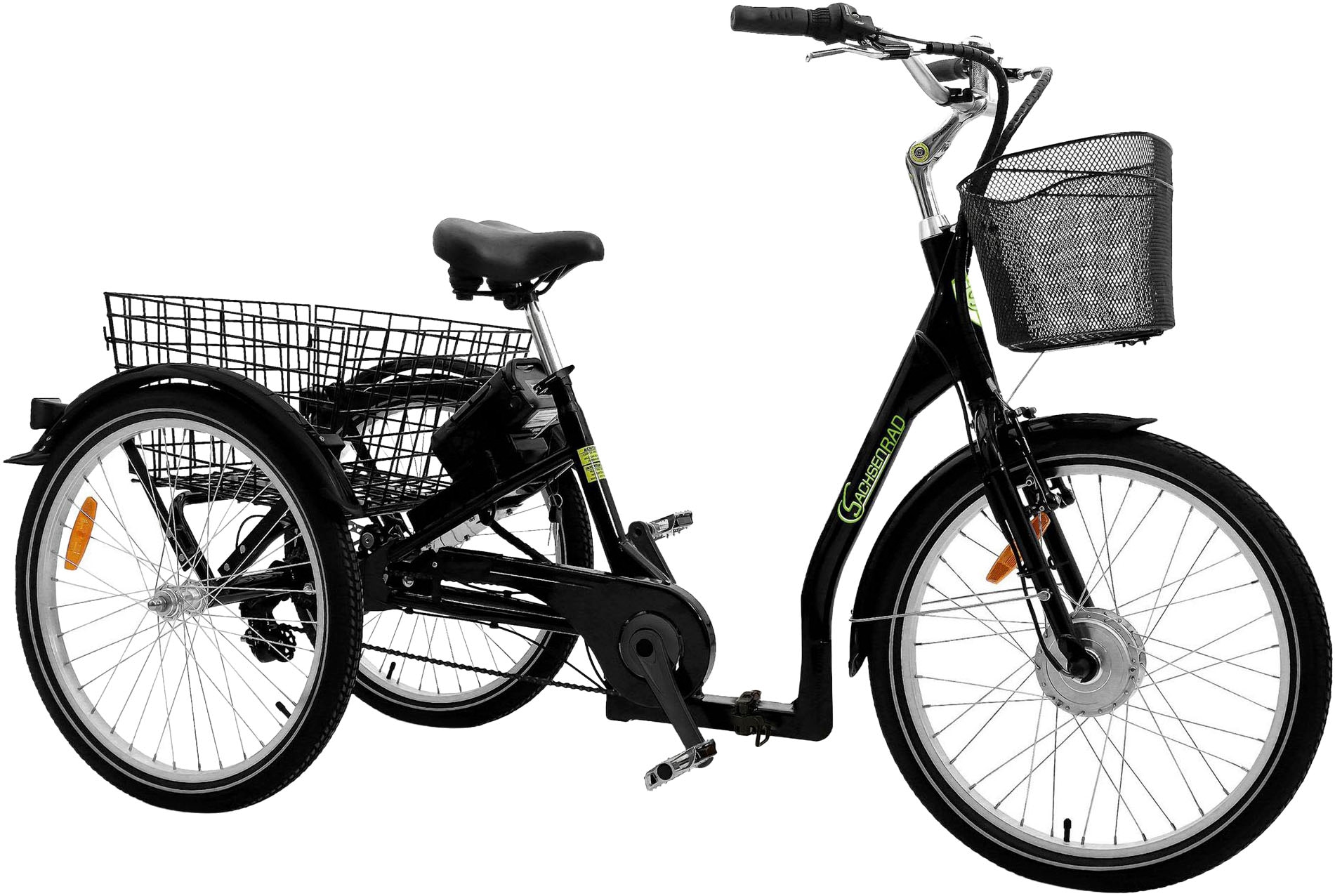 SachsenRad »T3A Trio II Faltbar mit Alarmanlage« 7 Gang Shimano Kettenschaltung Frontmotor 250 W