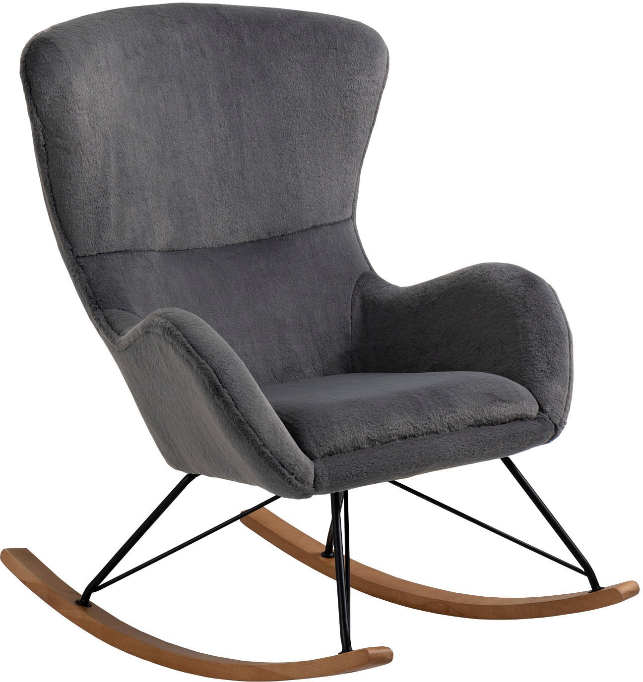 SalesFever Schaukelstuhl "Komfortabl und im Vintage-Stil", Kunstfell, in La günstig online kaufen