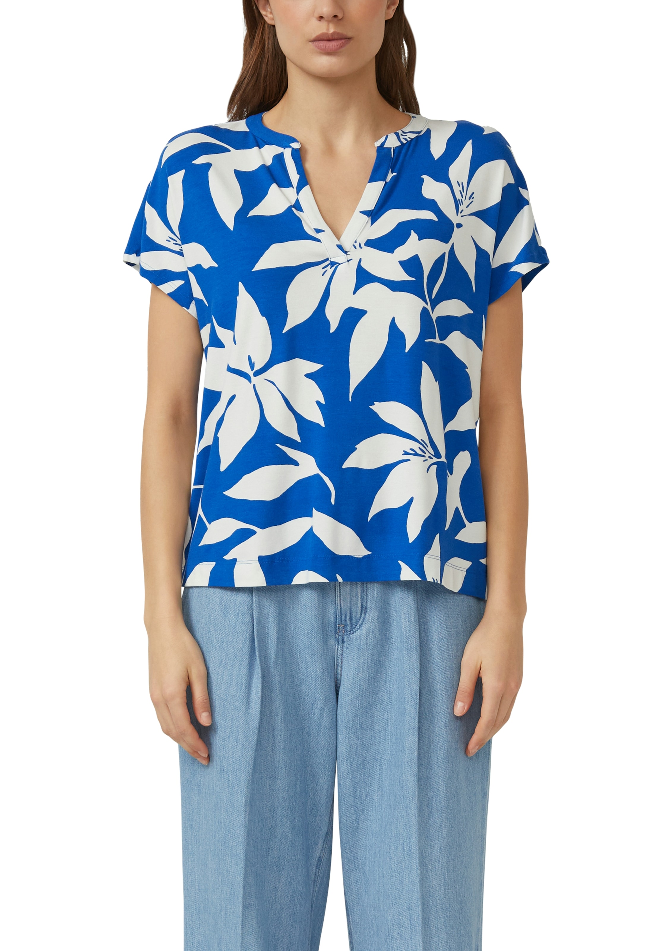 s.Oliver Kurzarmshirt Sommer-Tunika mit floralem Muster