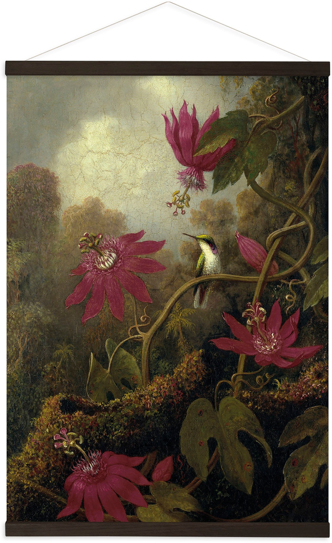Art for the home Leinwandbild »Vogel Landschaft«, (1 St.), Luxus Kakemono Leinen Wandposter 100x70cm