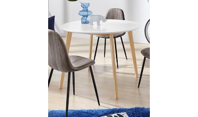 INOSIGN Esstisch »Cody«, Beine aus Massivholz, runde MDF-Tischplatte, in 2 Farbvarianten kaufen