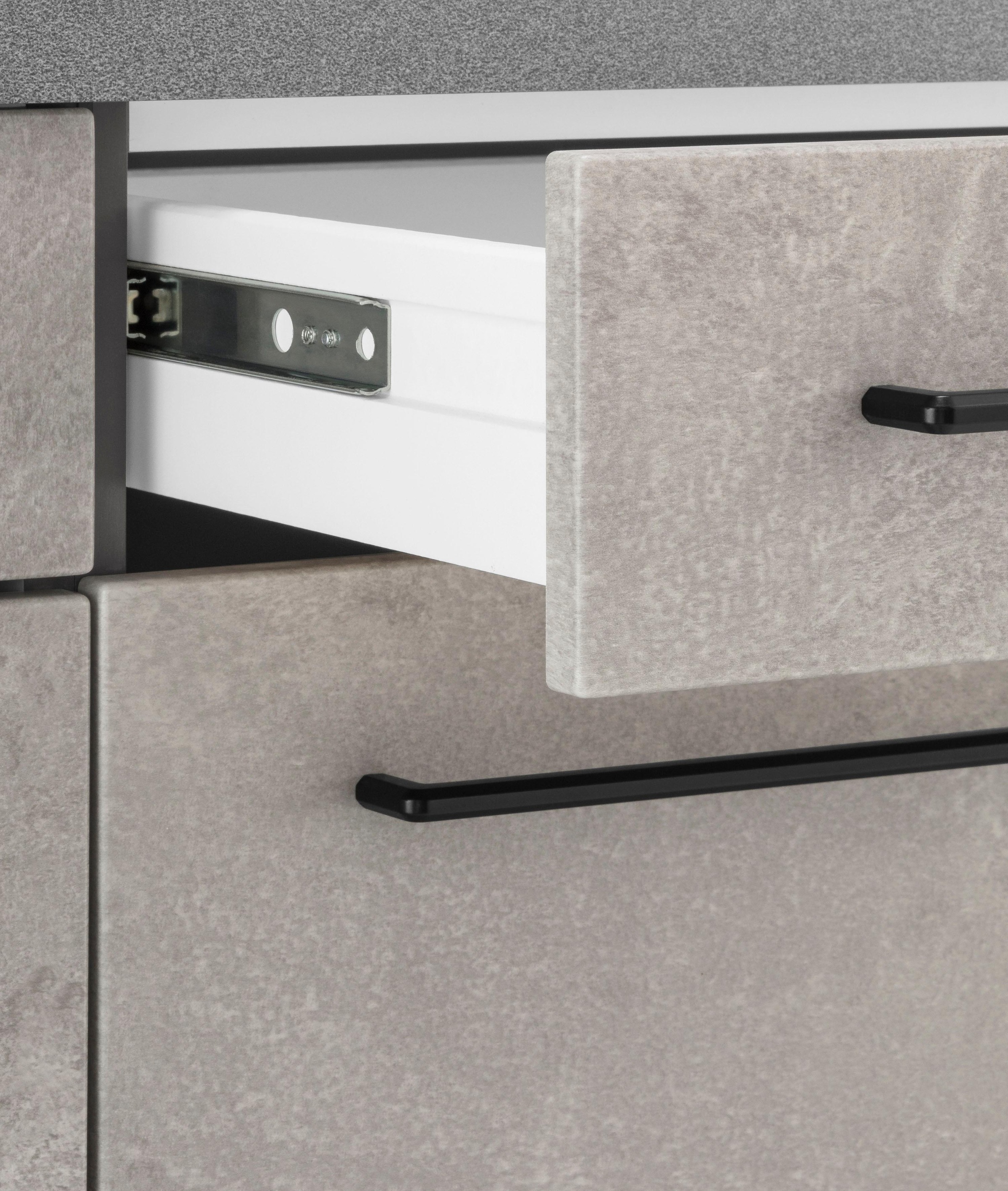 KOCHSTATION Küchenzeile »KS-Tulsa«, mit E-Geräten, Breite 270 cm, schwarze Metallgriffe, MDF Fronten