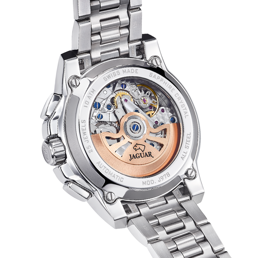 Jaguar Automatikuhr »Automatik« Armbanduhr, Herrenuhr, Swiss Made, Mechanische Uhr, Edelstahlarmband