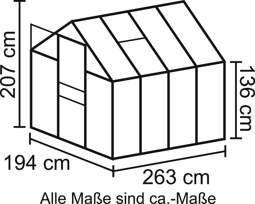 Vitavia Gewächshaus »Apollo 5000«, (Set, mit Fundamentrahmen)