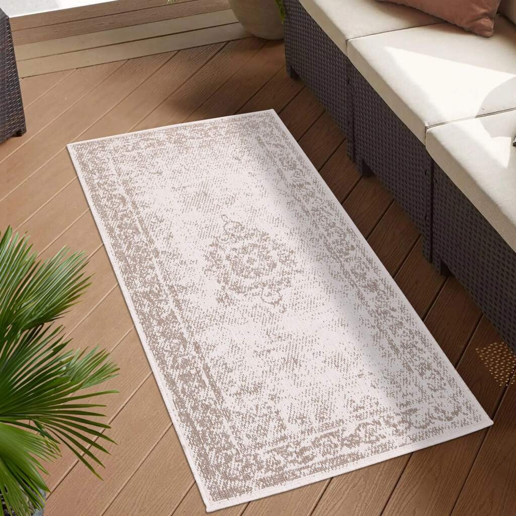 Carpet City Outdoorteppich »DUO RUG 5577«, rechteckig, 5 mm Höhe, Wendetepp günstig online kaufen