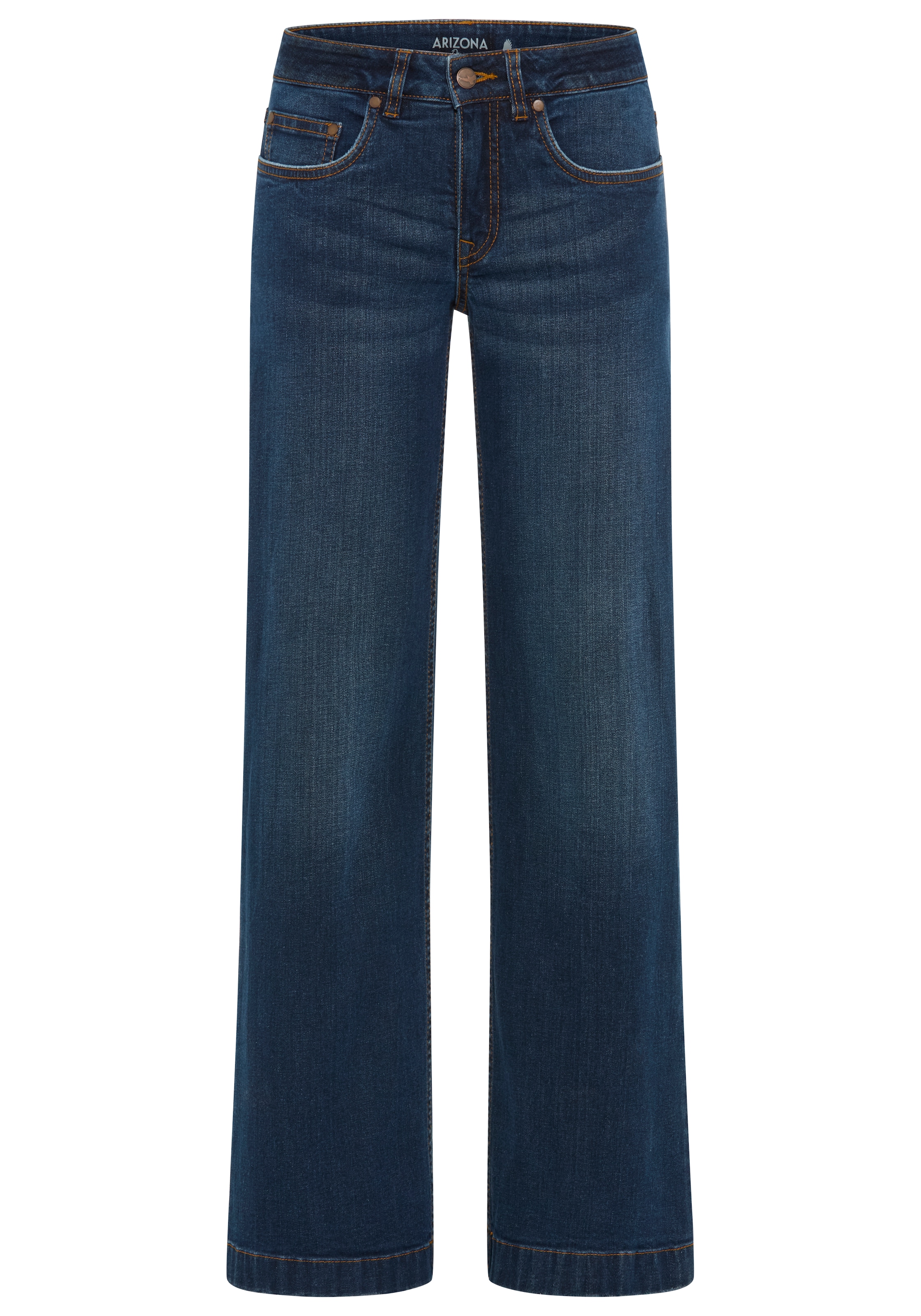 Arizona Weite Jeans »mit modischem Beinverlauf« mit geradem Beinverlauf, knöchellange Schnittform, normale Leibhöhe