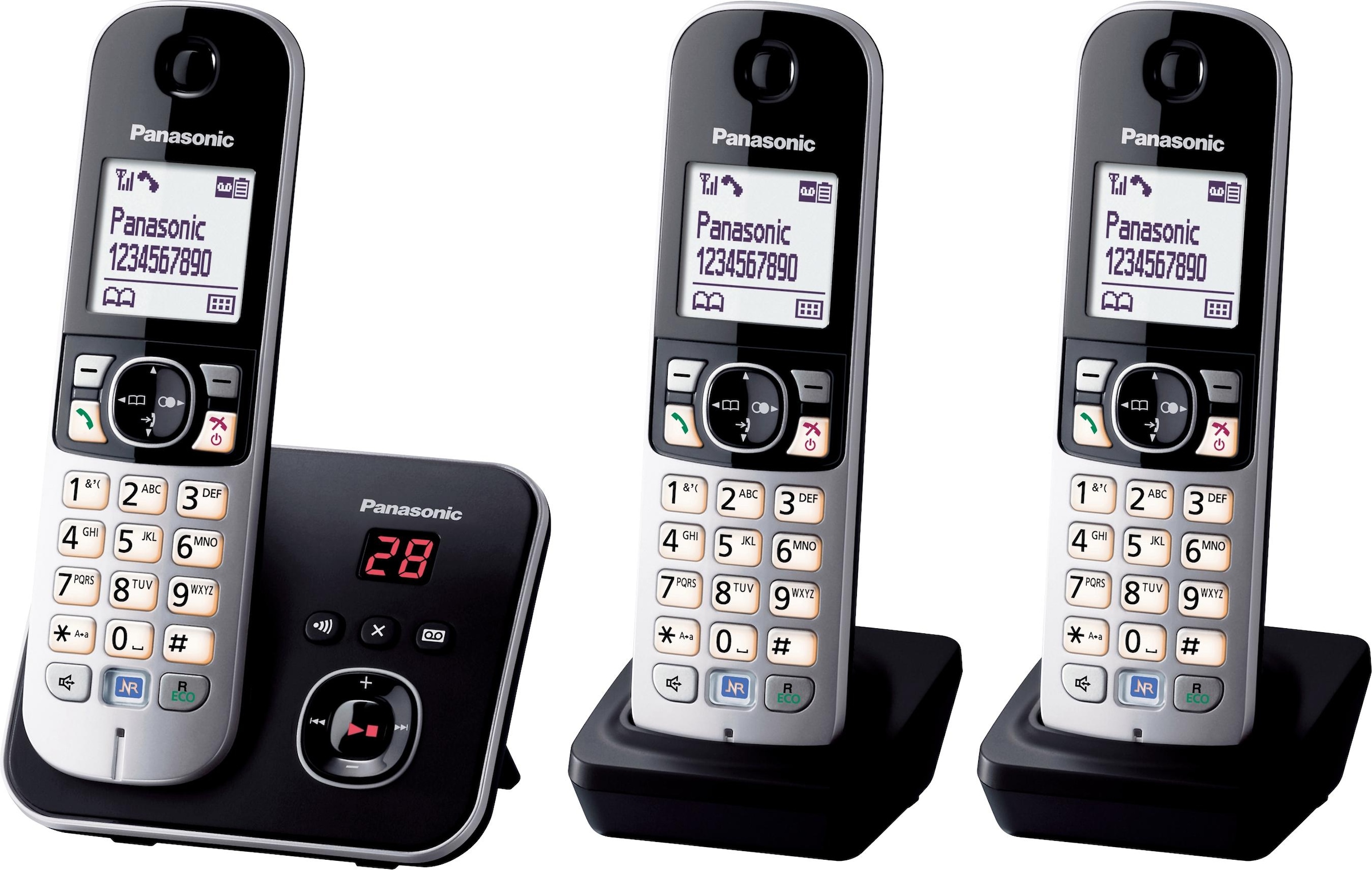 Panasonic Schnurloses DECT-Telefon »TG6823G Trio«, (Mobilteile: 3), mit Anrufbeantworter, Nachtmodis, Freisprechen