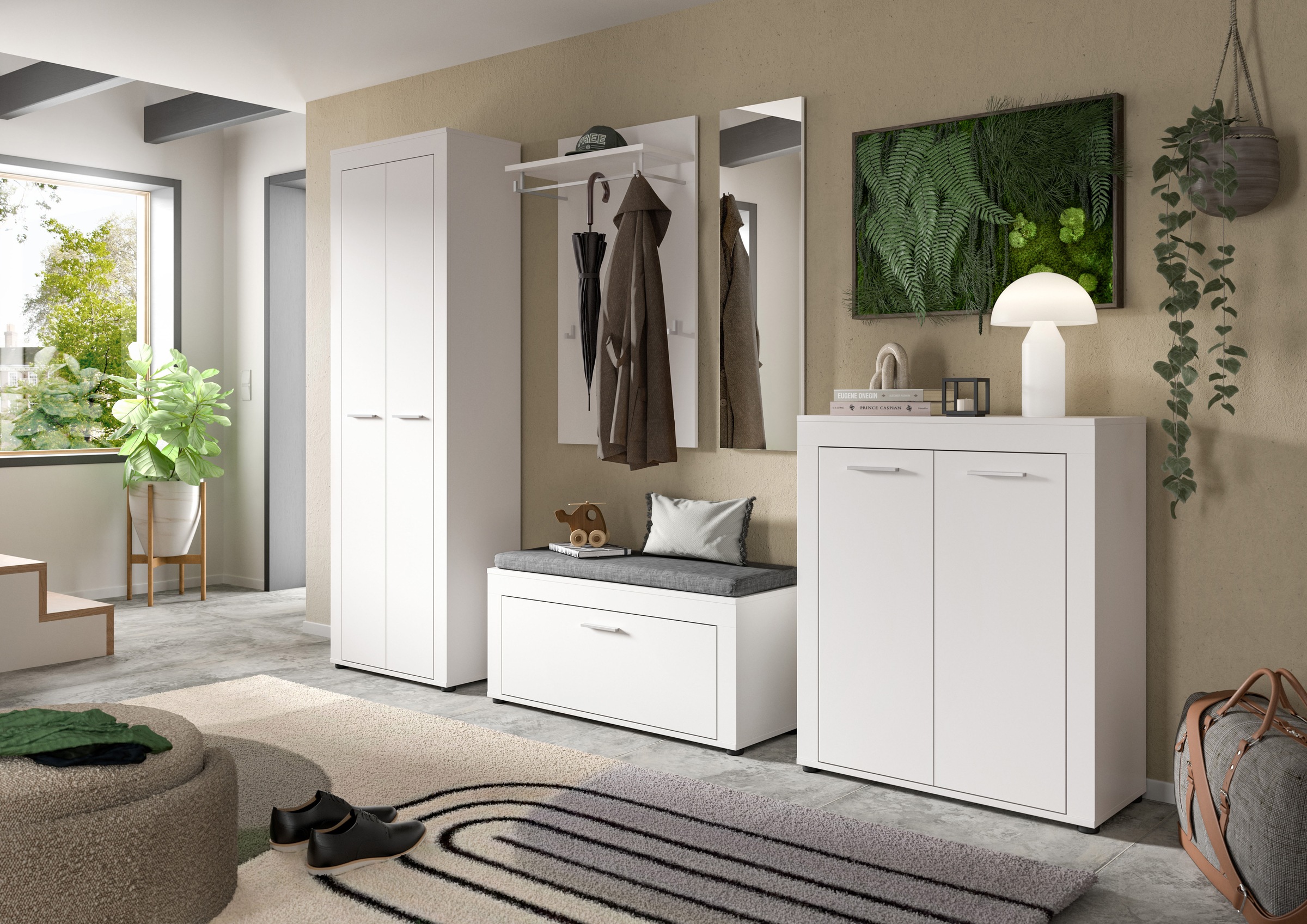 INOSIGN Sitzbank »Aosta Sitzbank«, (2 St.), Sitzbank inkl. Sitzkissen, Fur, Diele, Garderobe