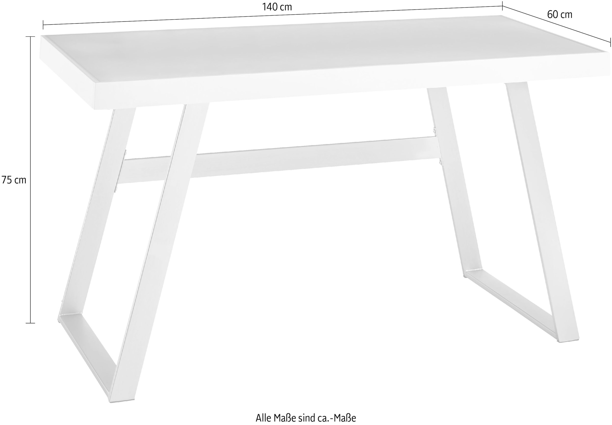 MCA furniture Schreibtisch »Tiflis«, mit RGB-LED Beleuchtung inkl. Fernbedienung, Breite 140 cm