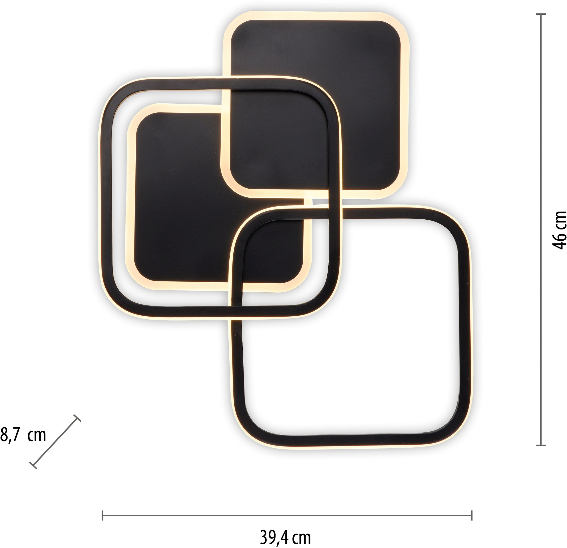 JUST LIGHT Deckenleuchte »SEVENT« LED-Board 1 Stk. Warmweiß LED