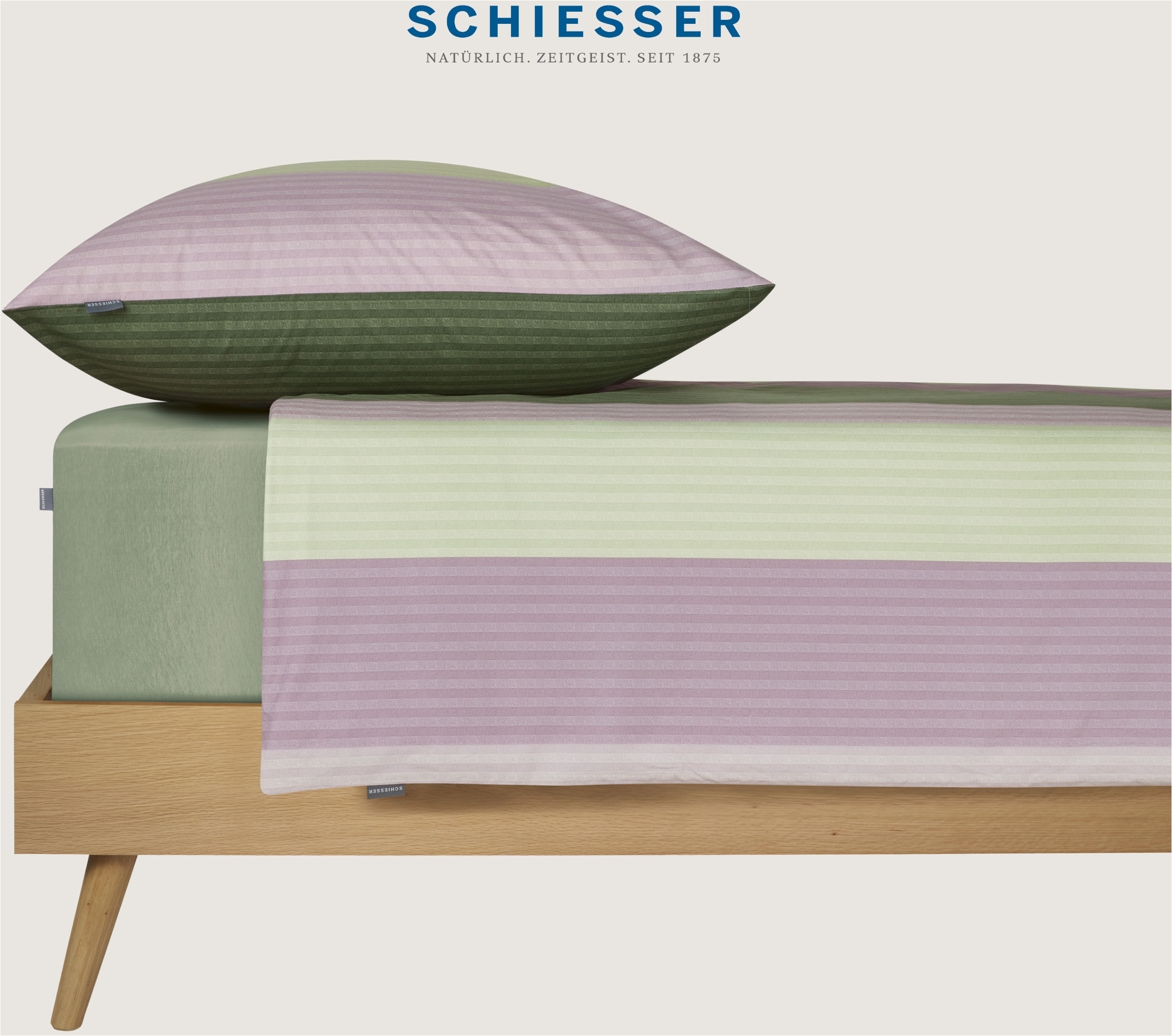 Schiesser Wendebettwäsche »Vendi aus weicher Baumwolle mit lebhaften Streifen«, Made in Green