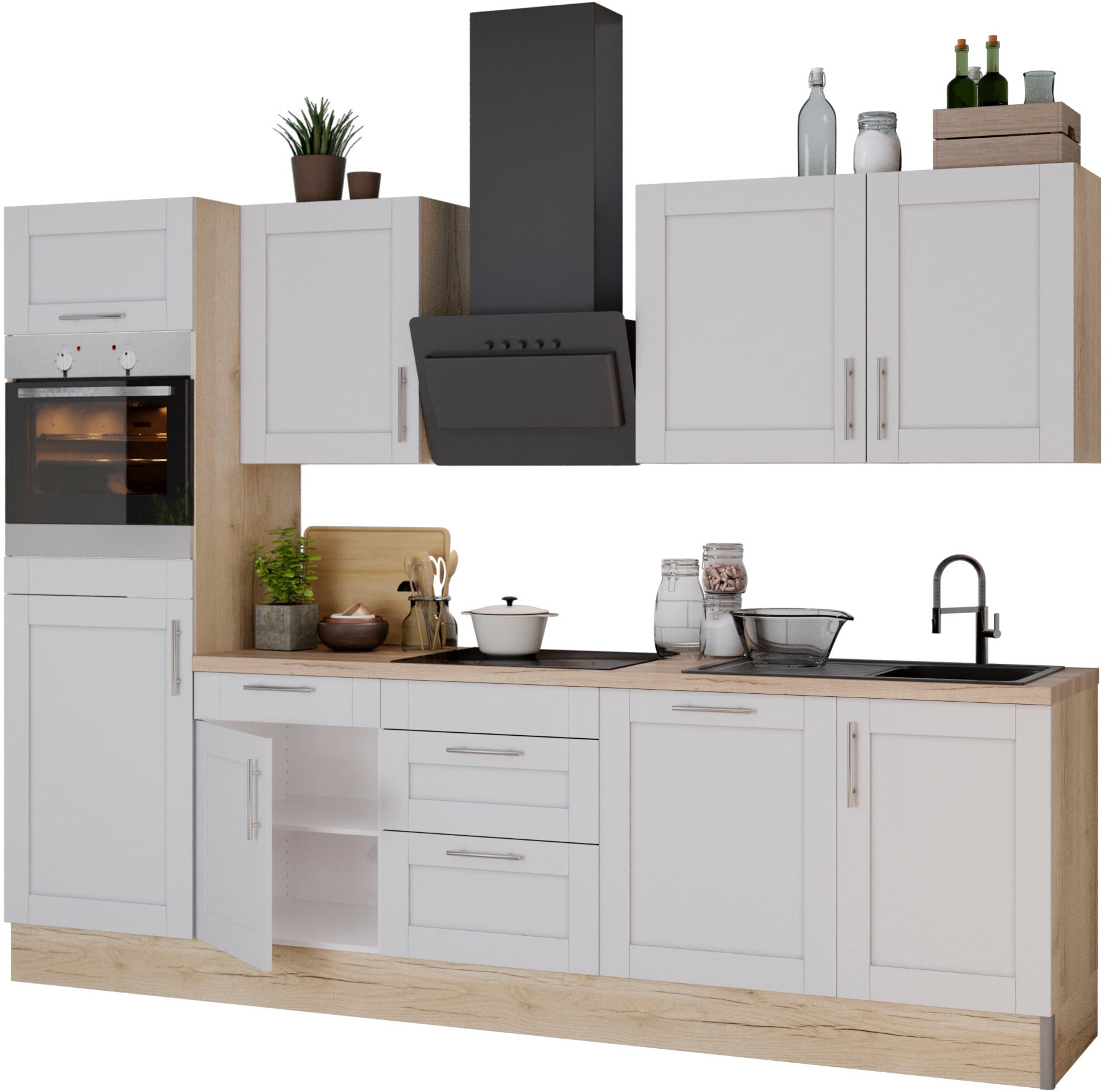 KOCHSTATION Küche »KS-Ahus«, Breite 280 cm,wahlw. mit E-Geräten,Soft Close günstig online kaufen