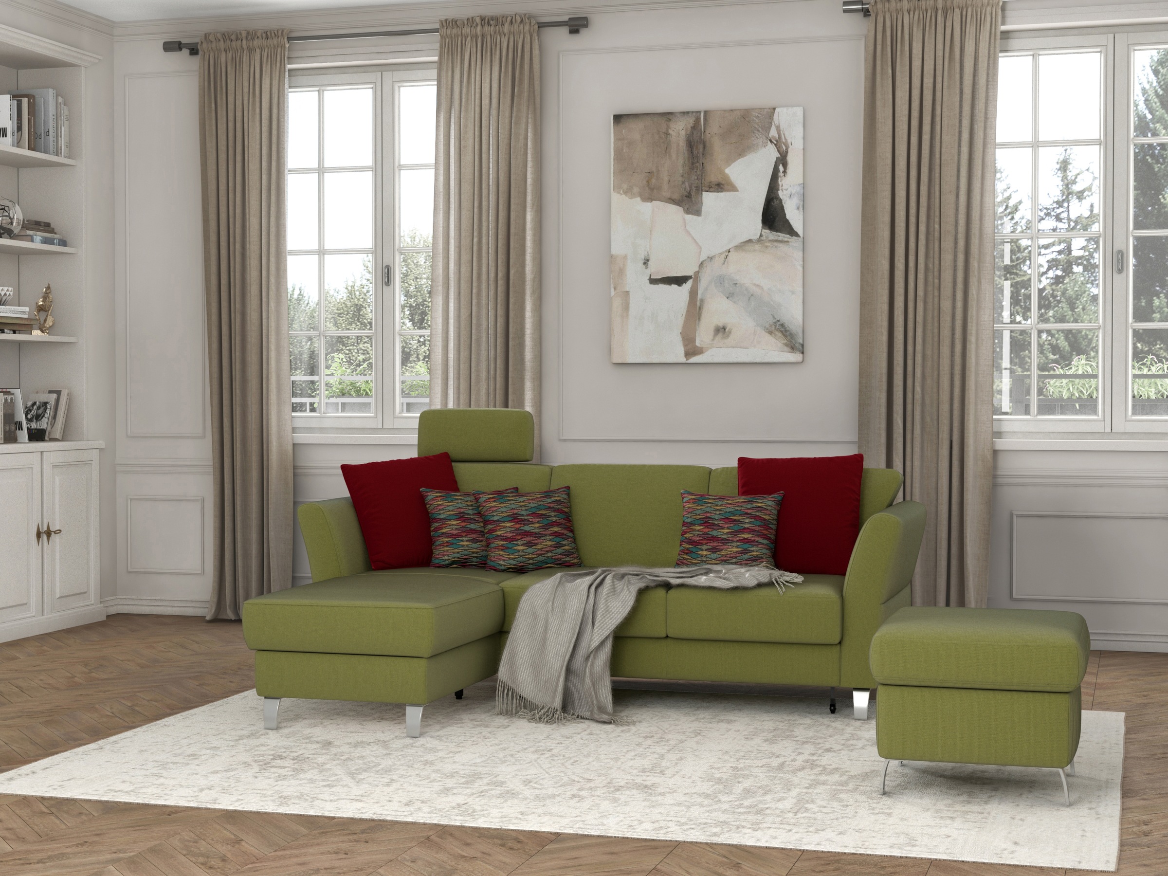 sit&more Ecksofa »Visby L-Form«, wahlweise mit Bettfunktion und Bettkasten, günstig online kaufen