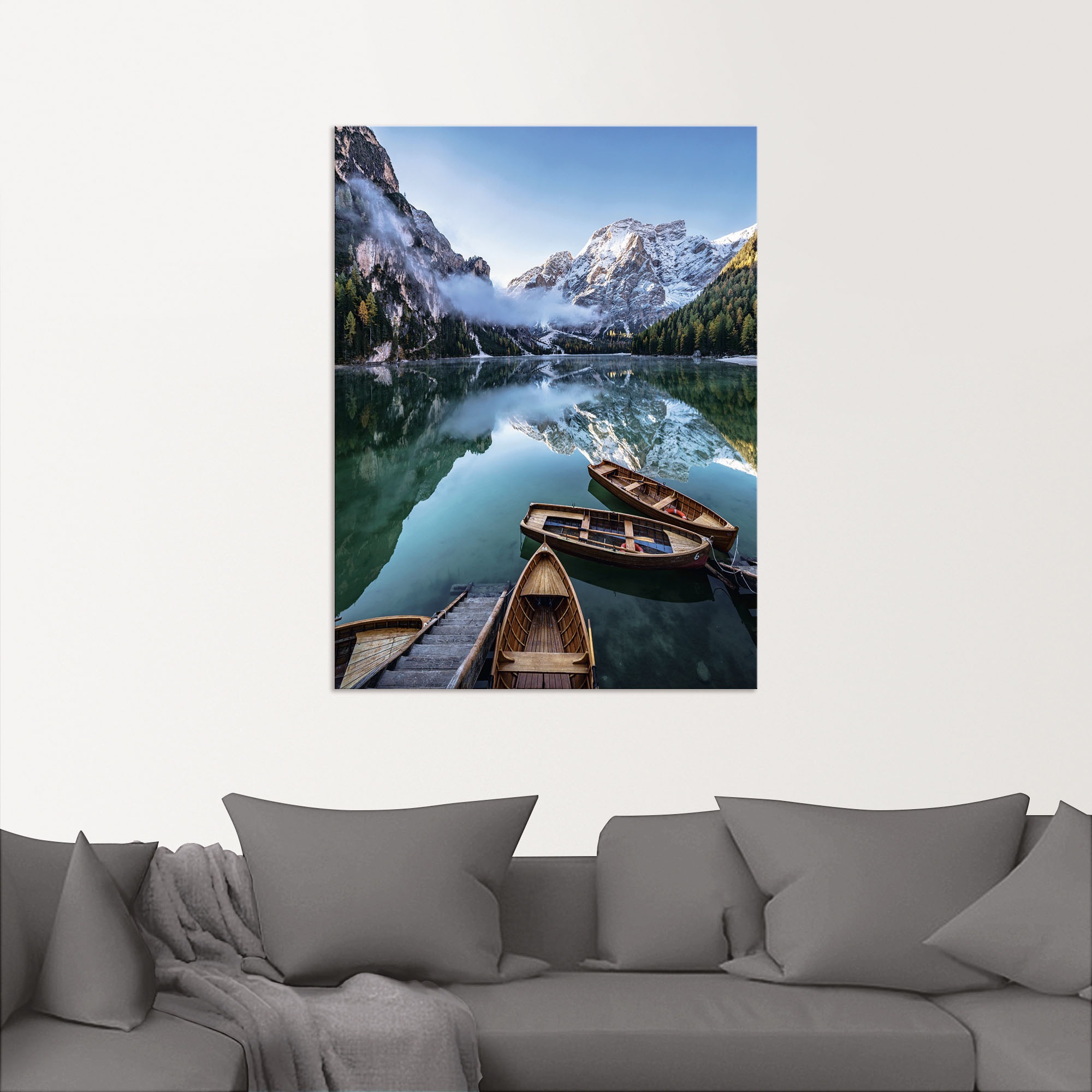 Artland Wandbild »Pragser Wildsee in Südtirol« Bilder von Booten & Schiffen günstig online kaufen