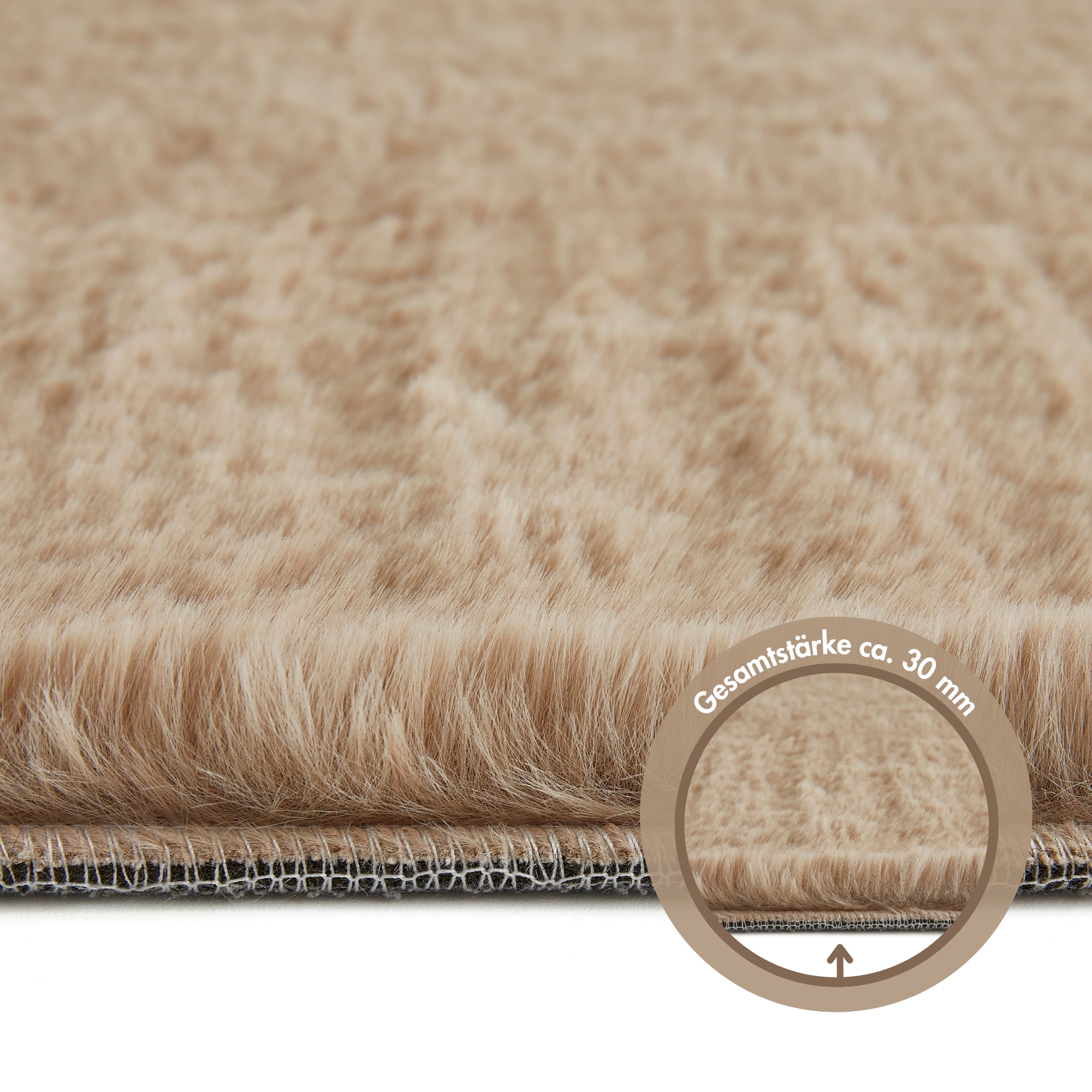 LUXOR living Fellteppich »Novara«, rechteckig, 30 mm Höhe, Kunstfell, Kaninchenfell-Haptik, besonders weicher Hochflor