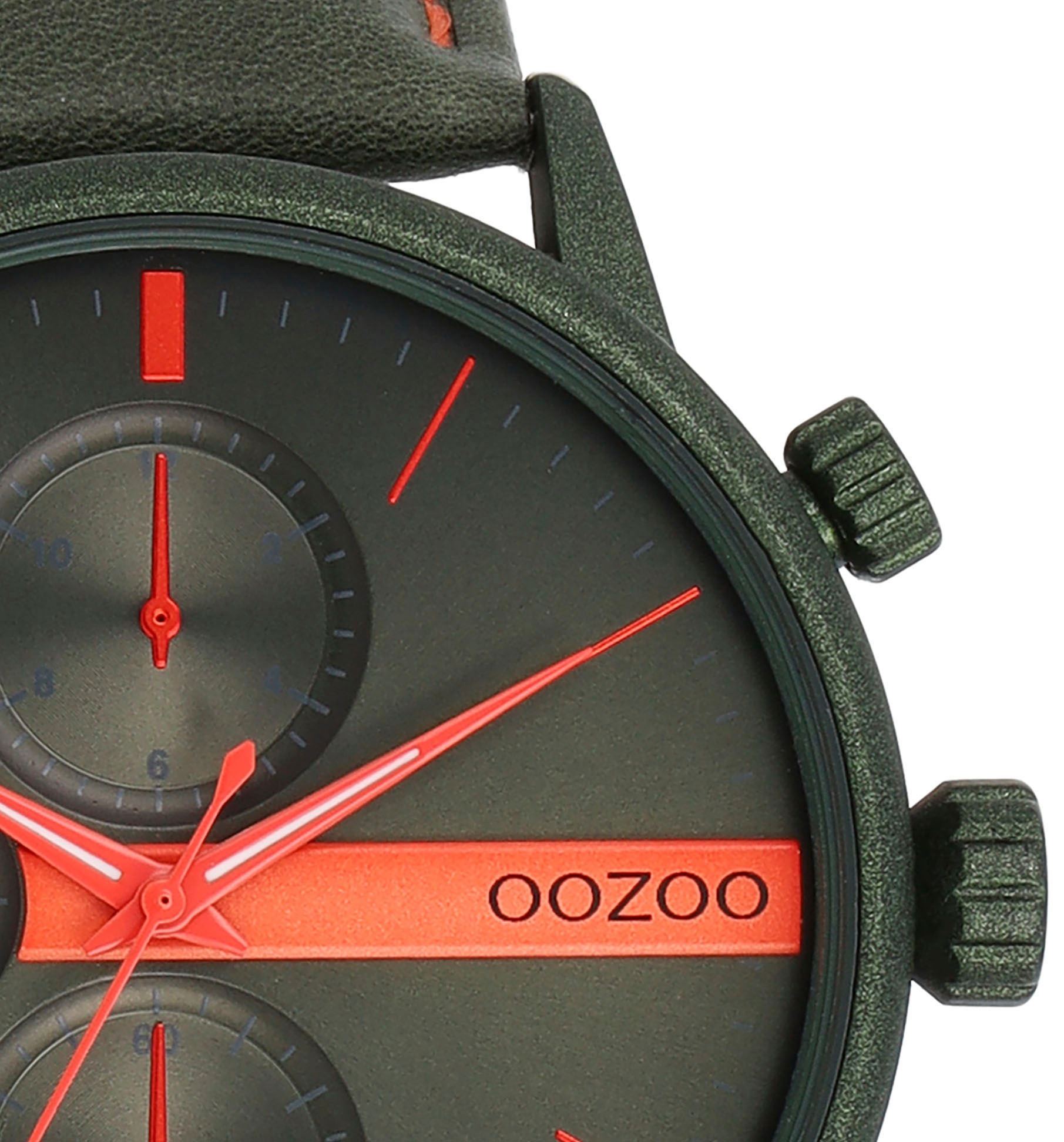 OOZOO Quarzuhr, Armbanduhr, Herrenuhr, Lederarmband, Chrono-Look
