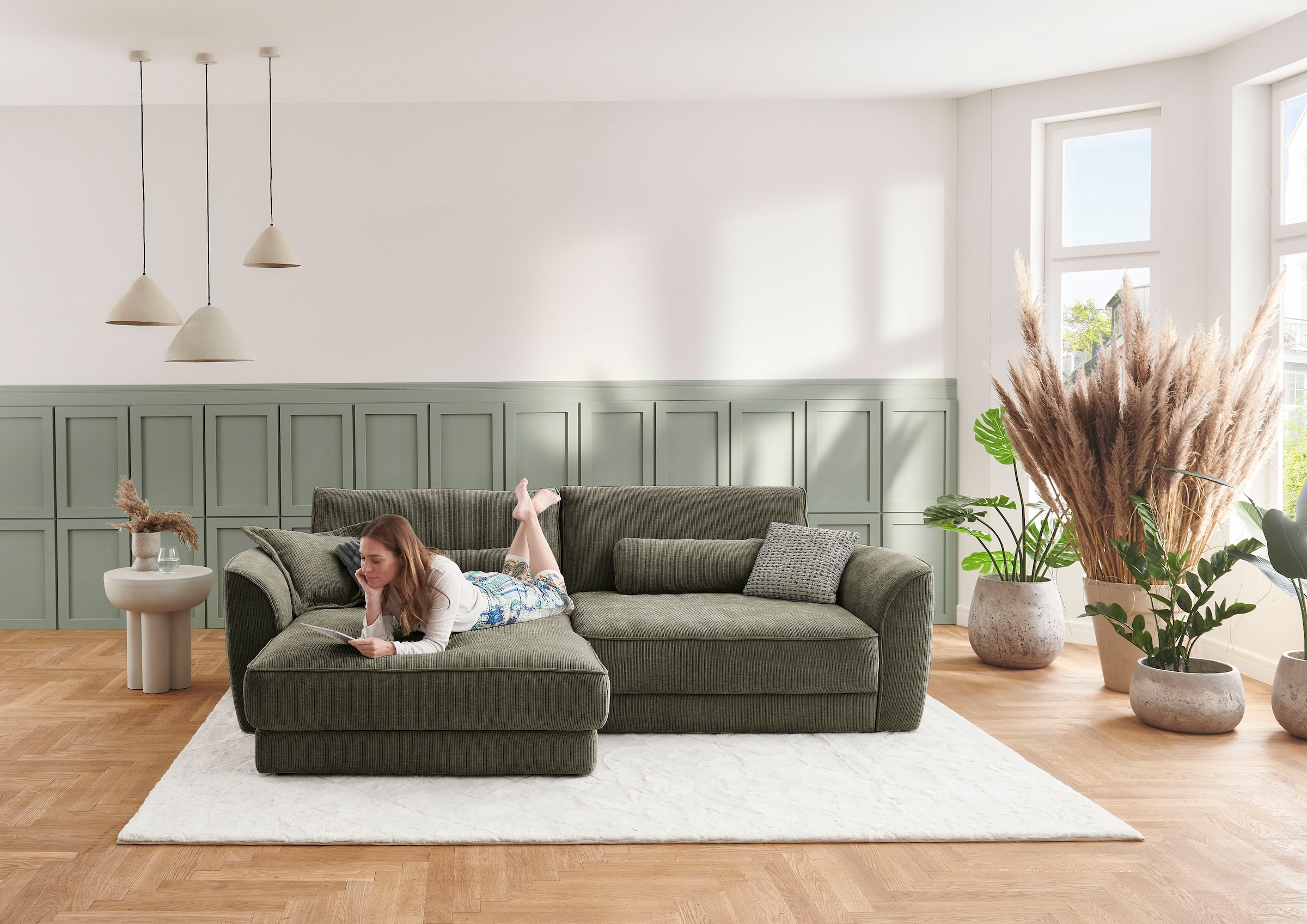 Die PlanBar Ecksofa »ZE-EM24138, L-Form, B: 264 cm« SoftSitz-Kaltschaumpolsterung, wahlweise mit Sitztiefenverstellung