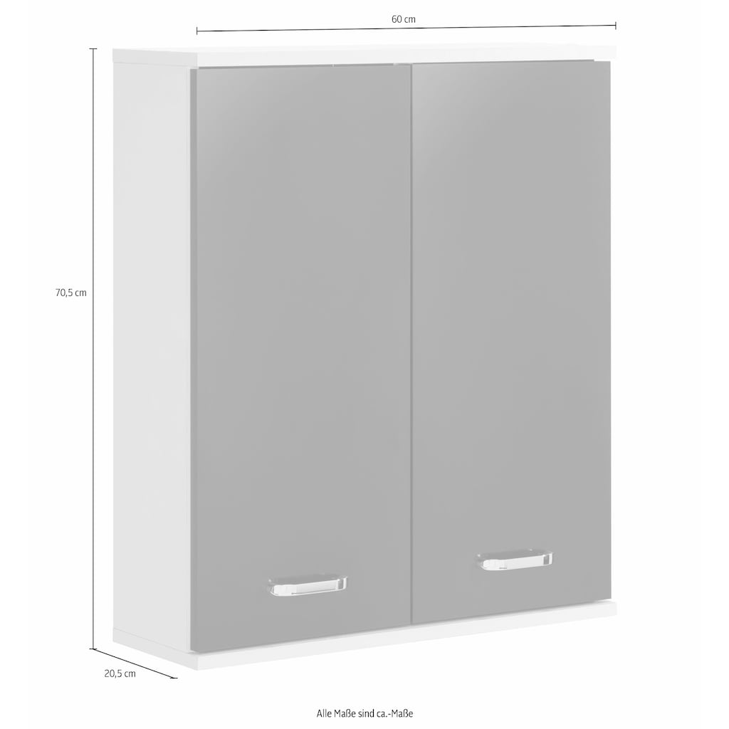 Schildmeyer Hängeschrank »Colli«, Breite 60 cm, Badezimmerschrank mit Metallgriffen