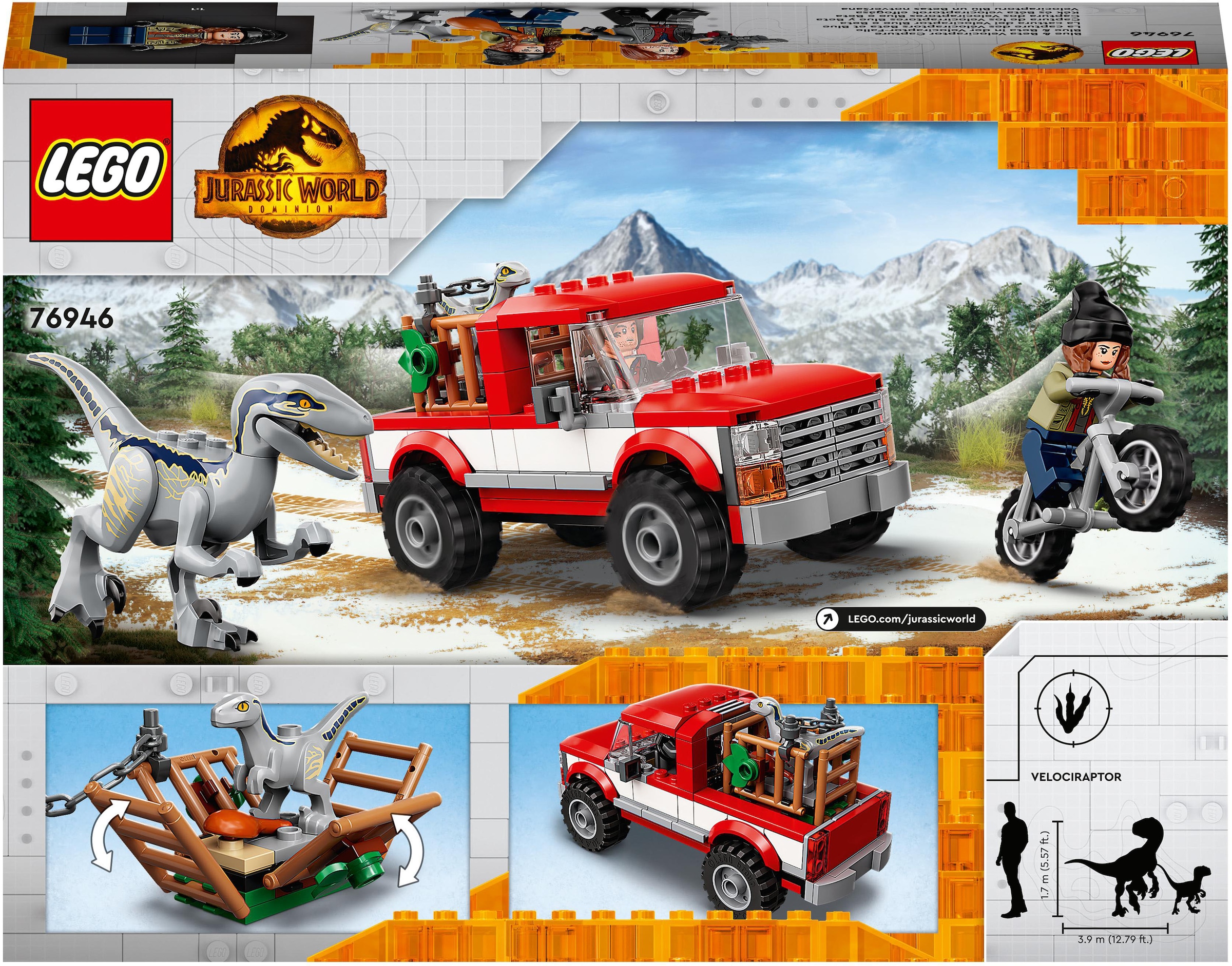 LEGO® Konstruktionsspielsteine »Blue & Beta in der Velociraptor-Falle (76946), LEGO® Jurassic World«, (181 St.), Made in Europe