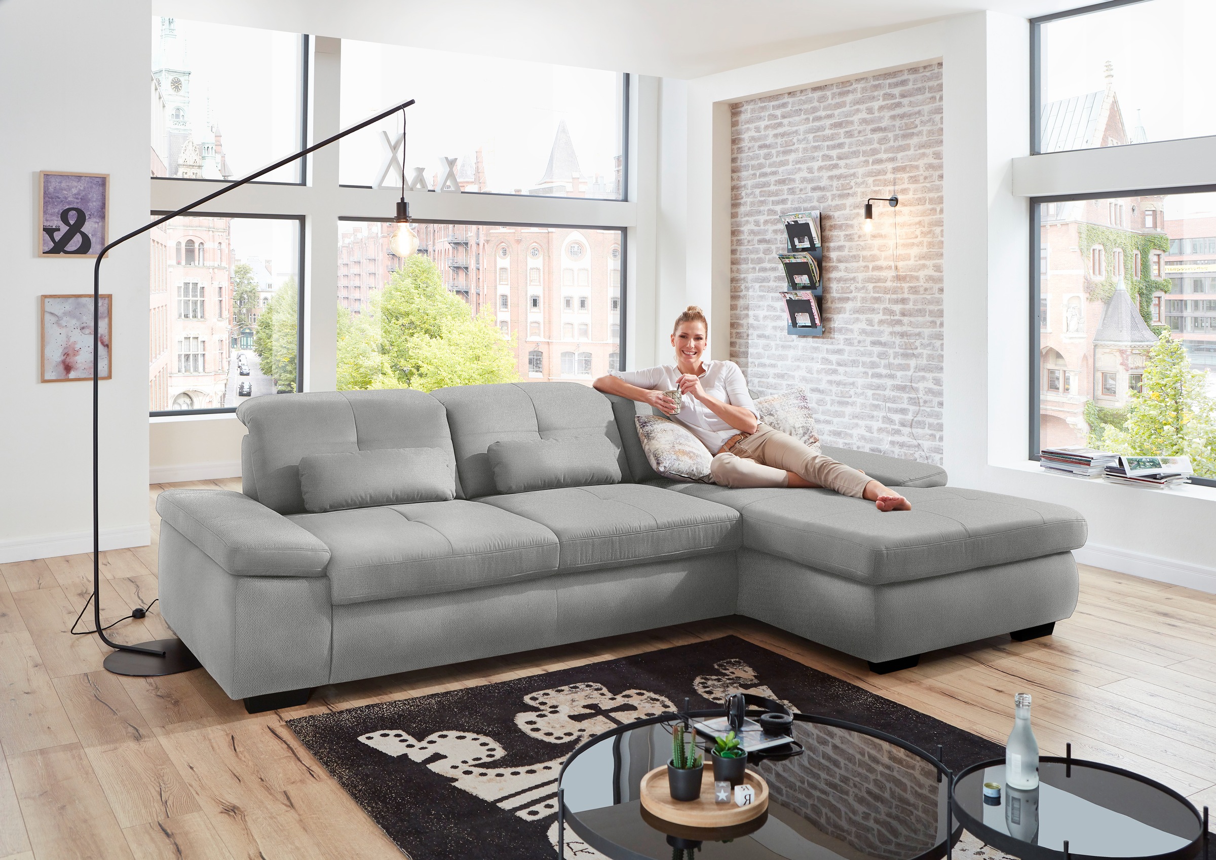 Die PlanBar Ecksofa »MP-IN16012 L-Form, mit Kaltschum-Polsterung«, inkl. Si günstig online kaufen