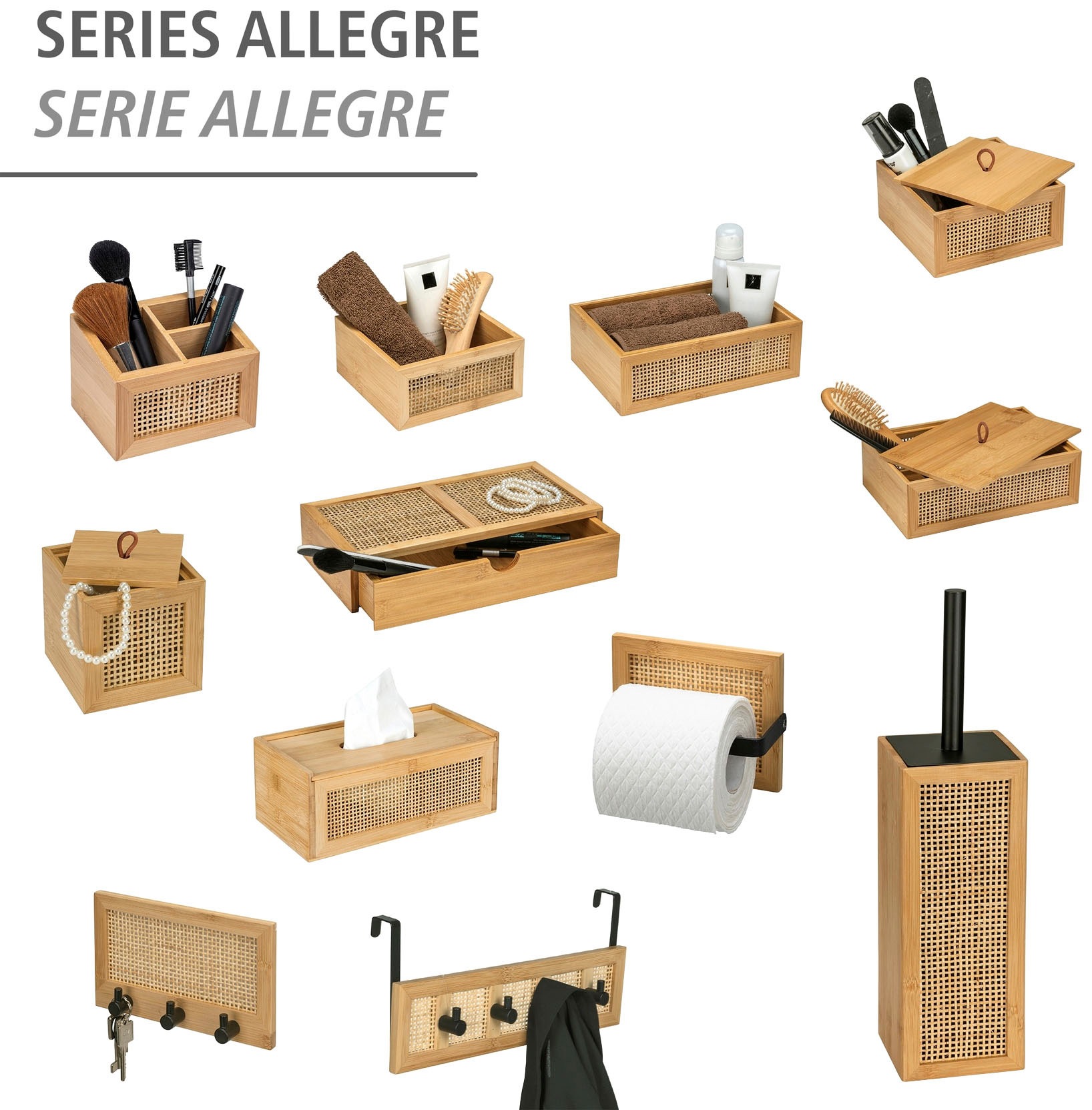 WENKO Badorganizer »Allegre« mit Schublade, aus Bambus und Rattan