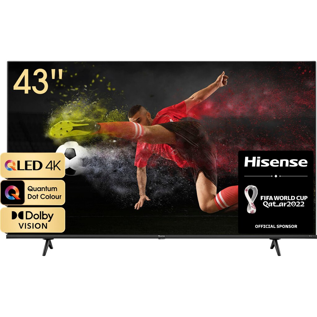 Hisense QLED-Fernseher »43E77HQ«, 109 cm/43 Zoll, 4K Ultra HD, Smart-TV, HDR10, HDR10+ decoding, HLG, Dolby Vision, DTS Virtual, 60Hz Panel, Bluetooth, Alexa Built-in, VIDAA Voice