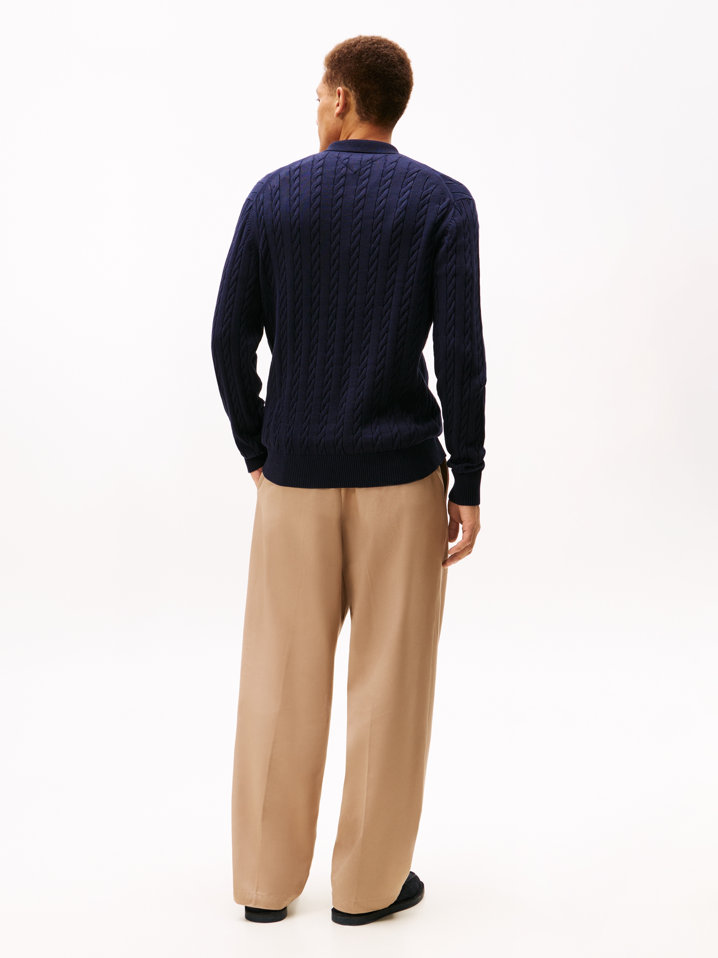 Tommy Hilfiger Polokragenpullover »CLASSIC COTTON CABLE«