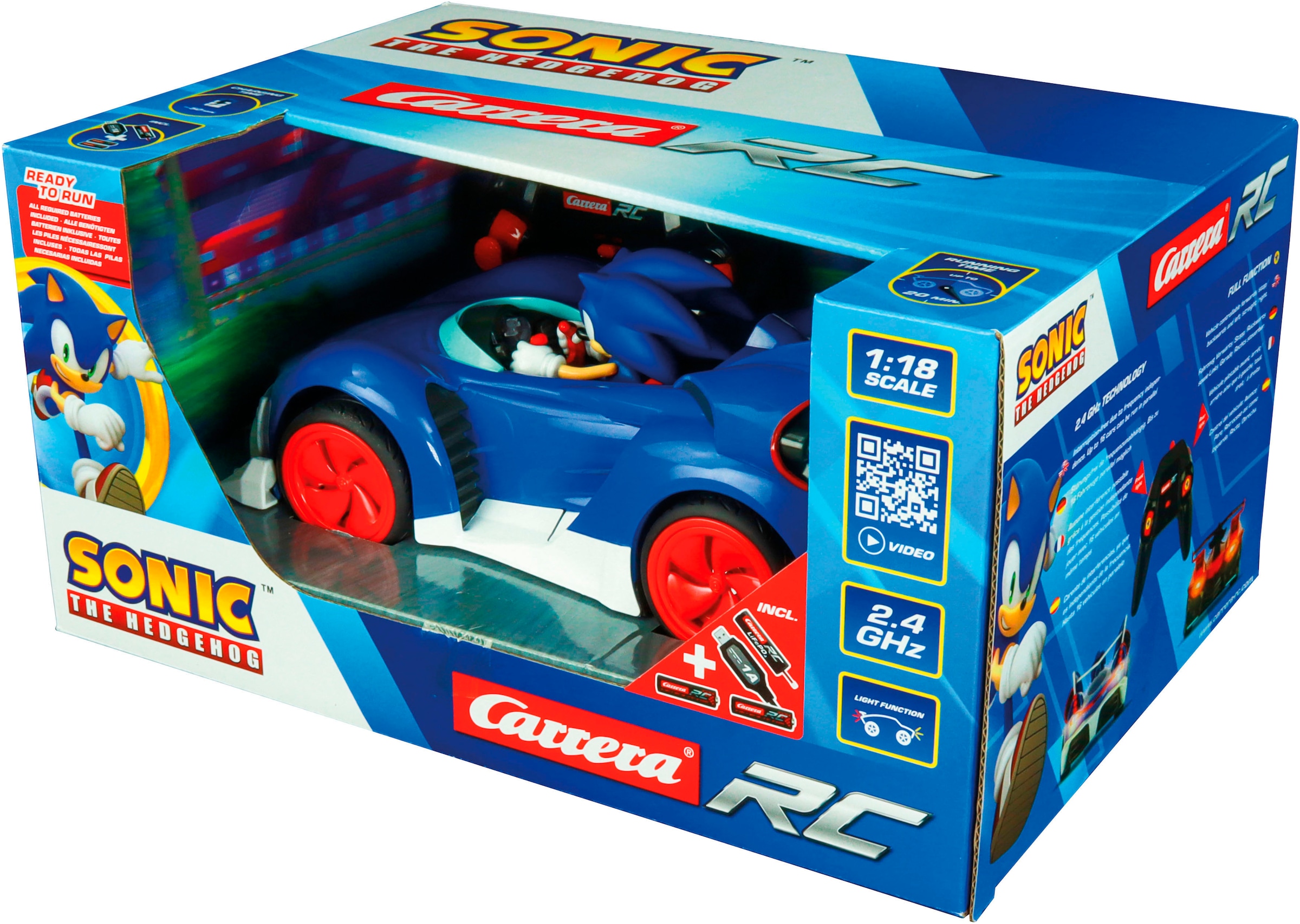 Carrera® RC-Auto »Carrera® RC, Team Sonic Racing™ - Sonic, 2,4 GHz«, mit LED-Licht
