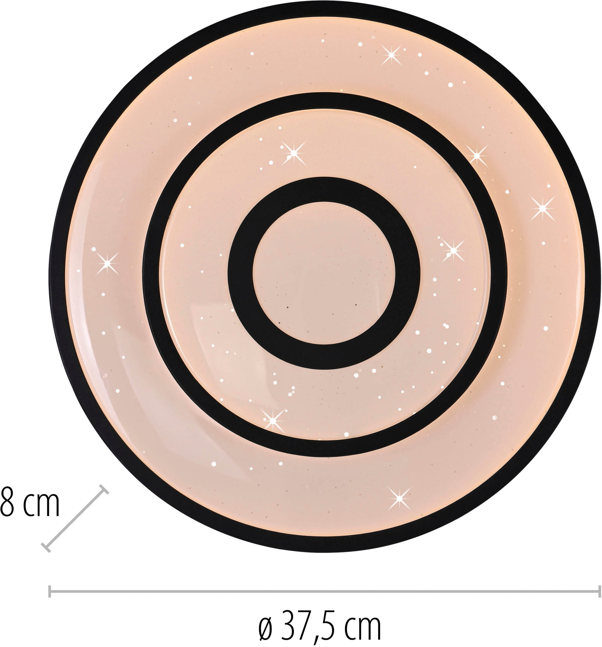 JUST LIGHT LED Deckenleuchte »TURANUS« LED-Board 1 Stk. Warmweiß Starry-Cover